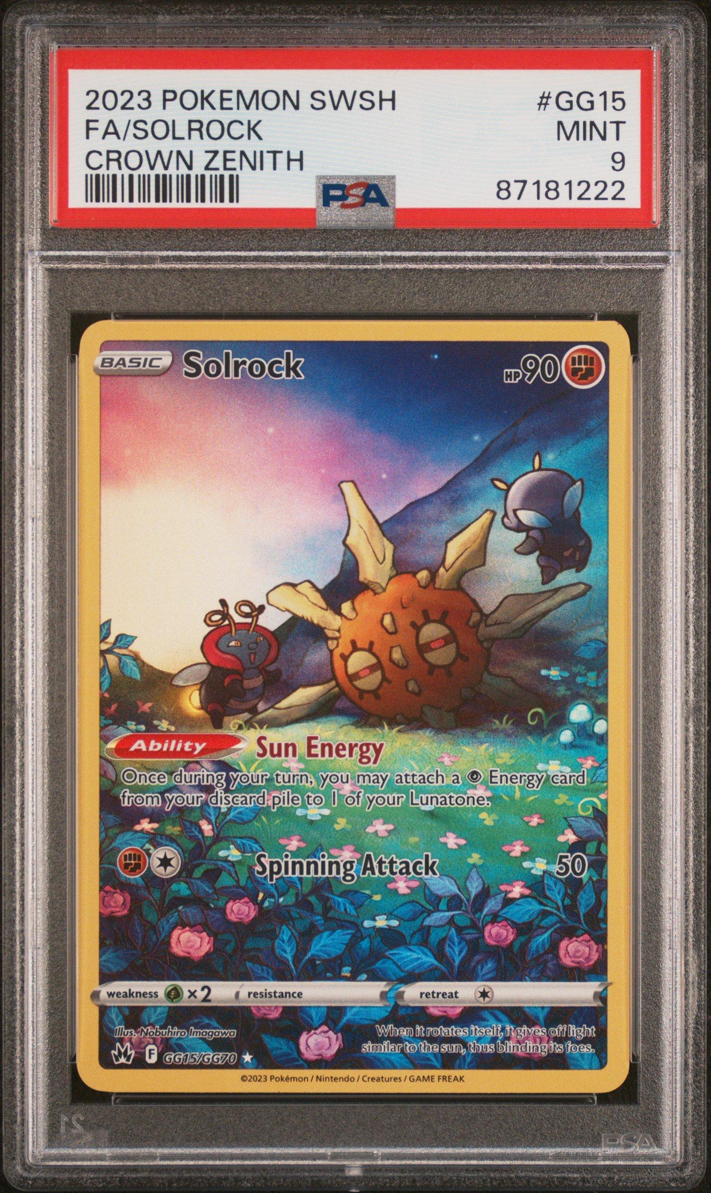 2023 Pokemon Sword And Shield Crown Zenith Gg15 Full Art/solrock PSA 9  Graded Card | GameStop