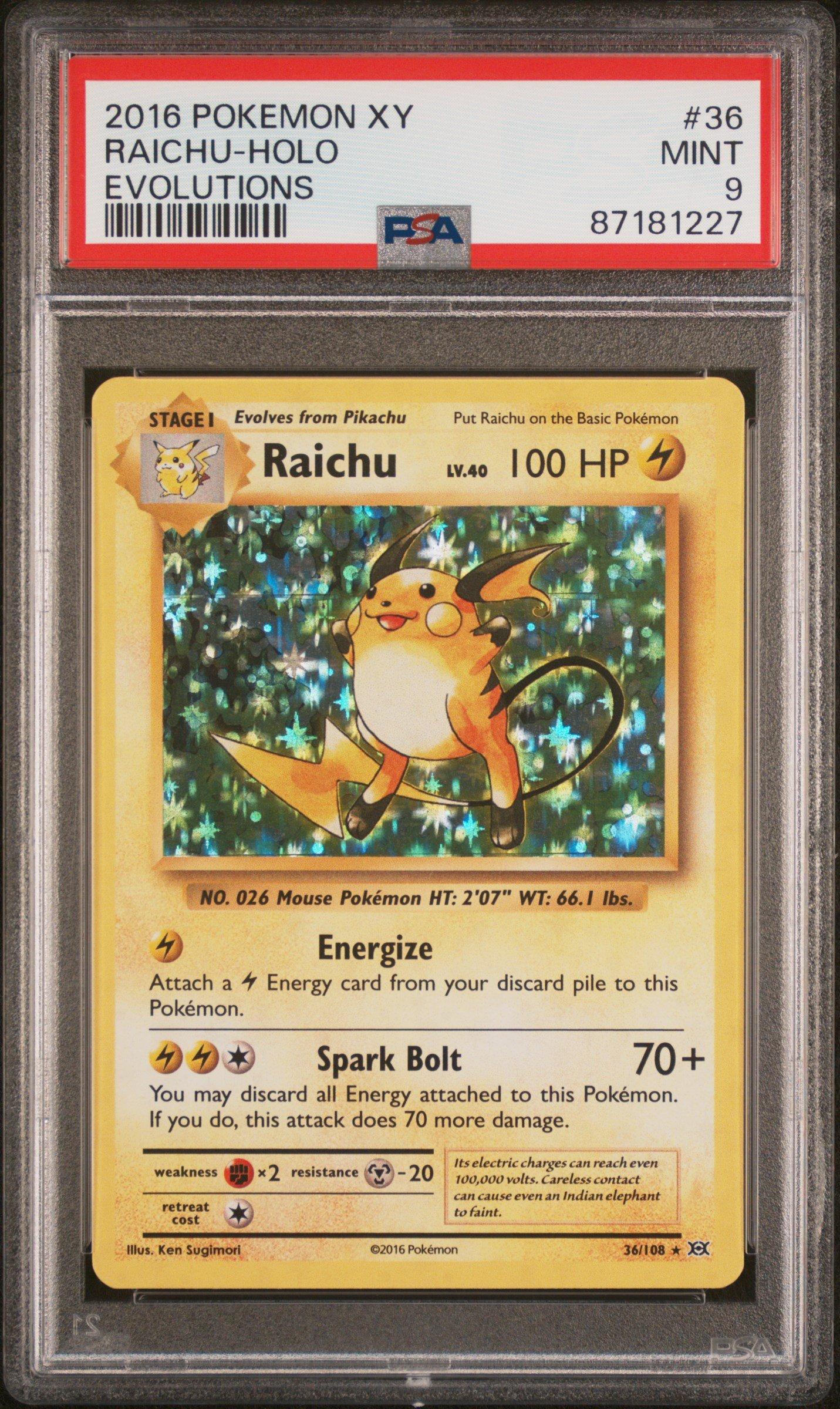 2016 Pokemon Xy Evolutions 36 Raichu-holo PSA 9 | GameStop