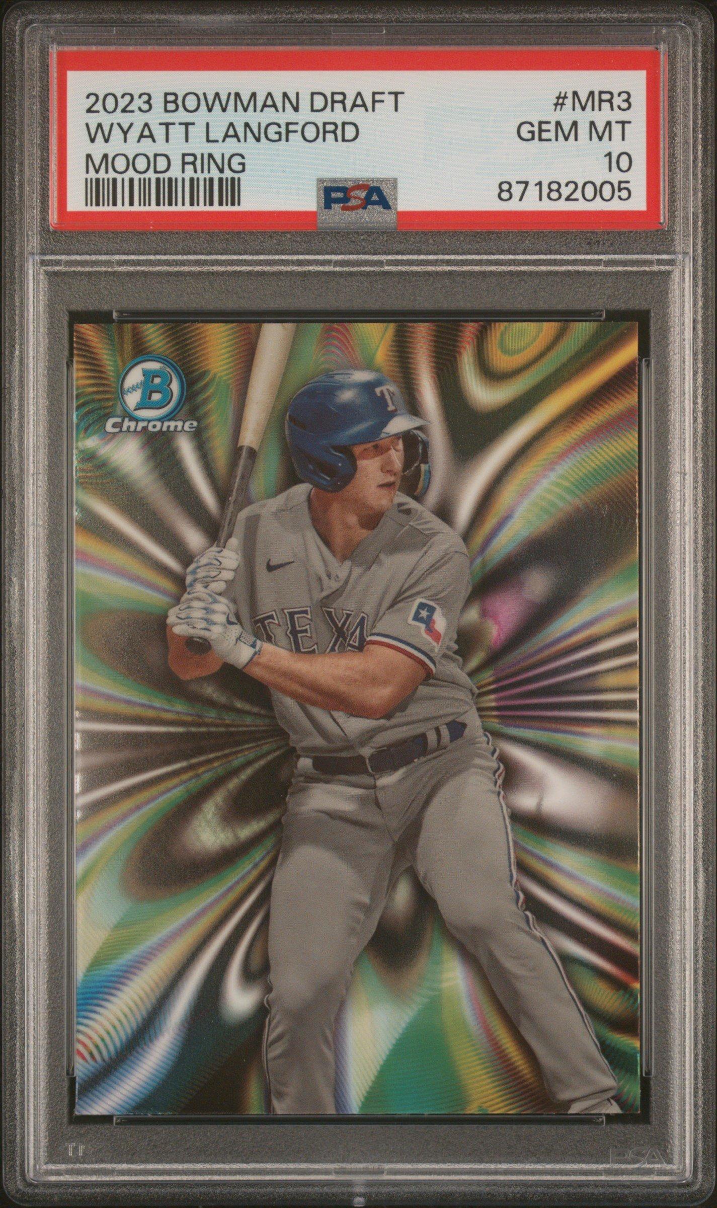 2023 Bowman Draft Mood Ring Mr3 Wyatt Langford PSA 10 Graded Card