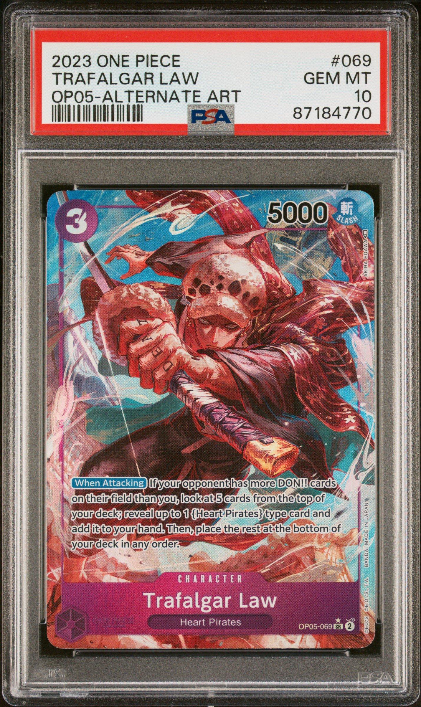 2023 One Piece Awakening Of The New Era 069 Trafalgar Law Alternate Art PSA 10