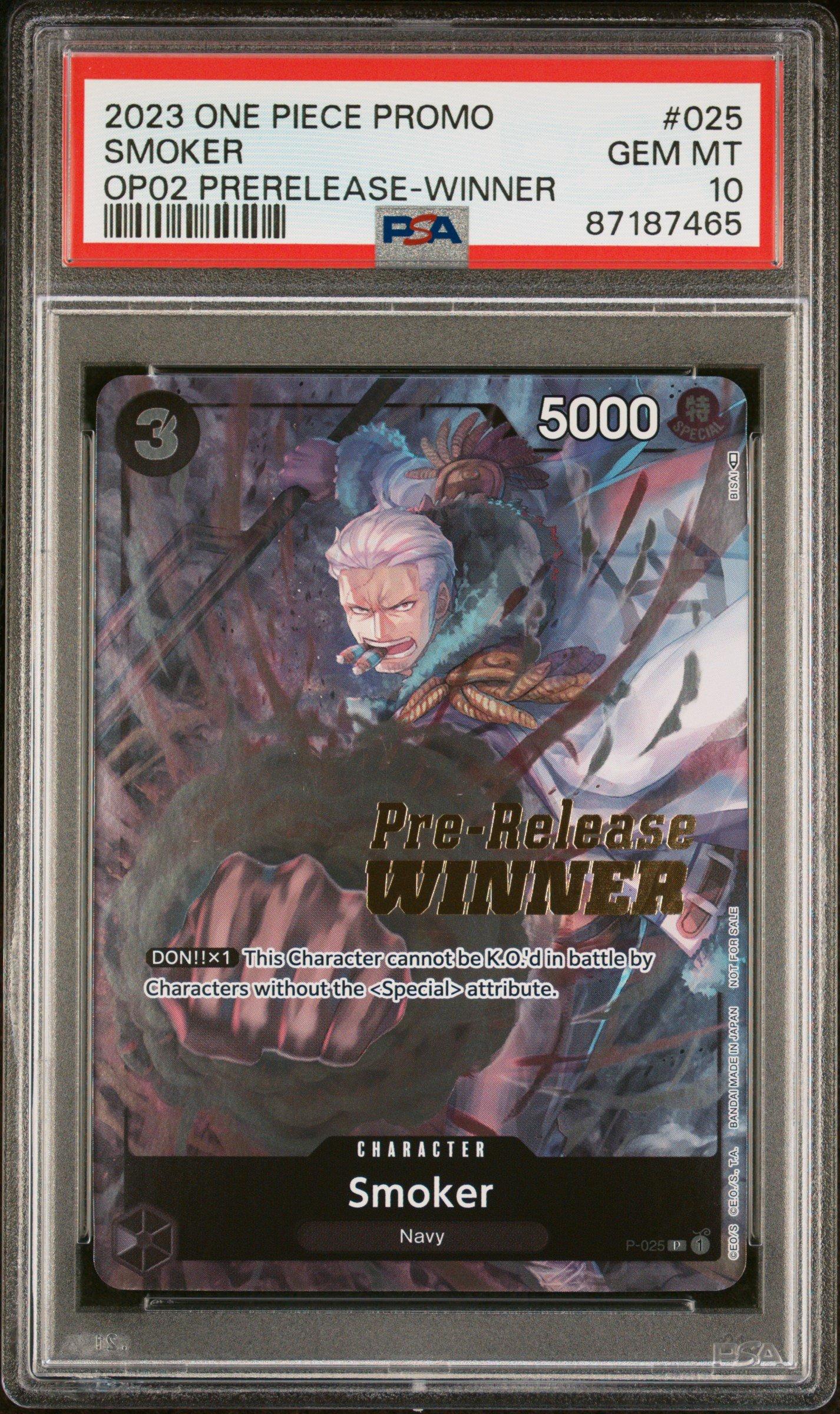 2023 One Piece Promos 025 Smoker Paramount War Pre-release-winner