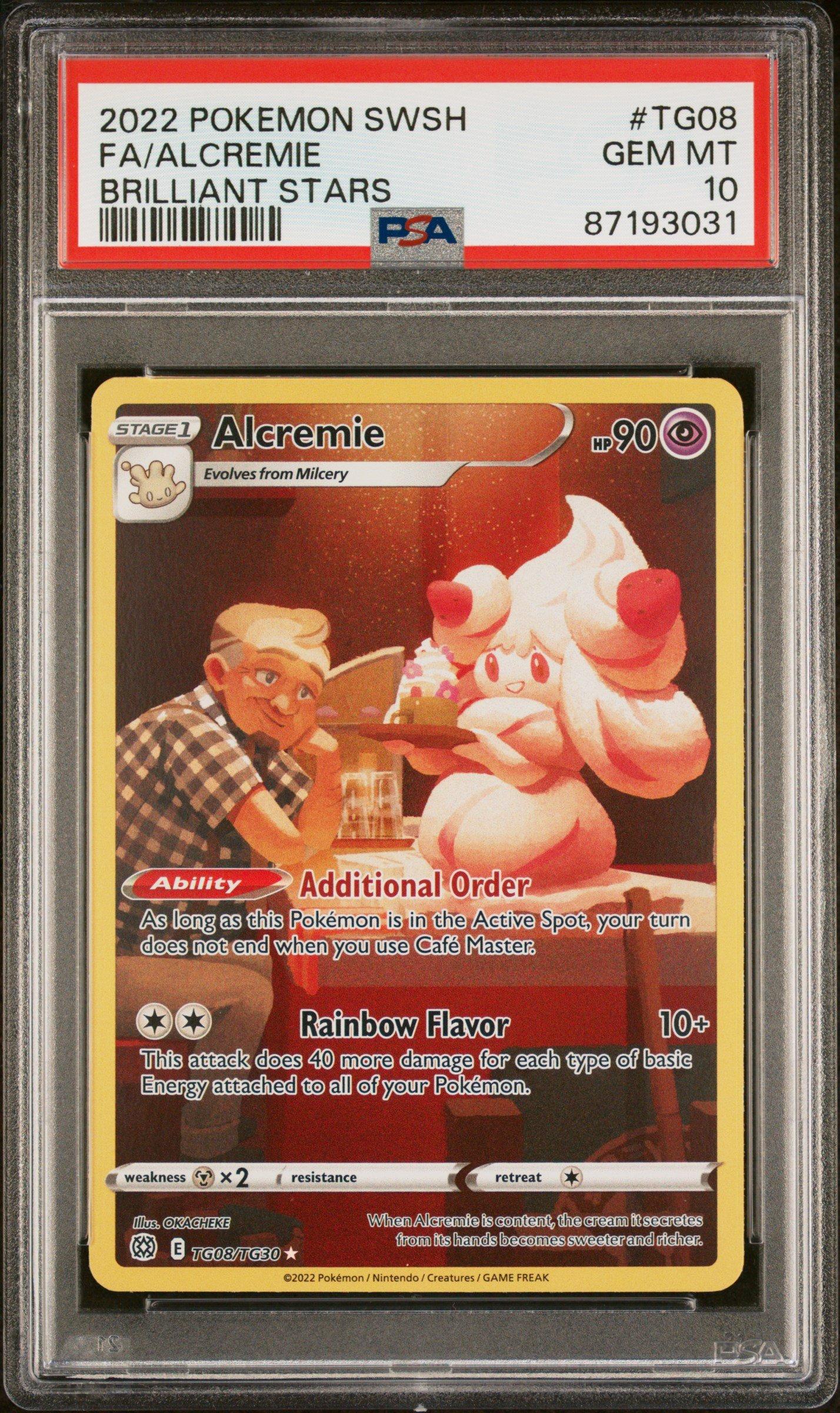 2022 Pokemon Sword & Shield Brilliant Stars Tg08 Full Art/alcremie PSA 10