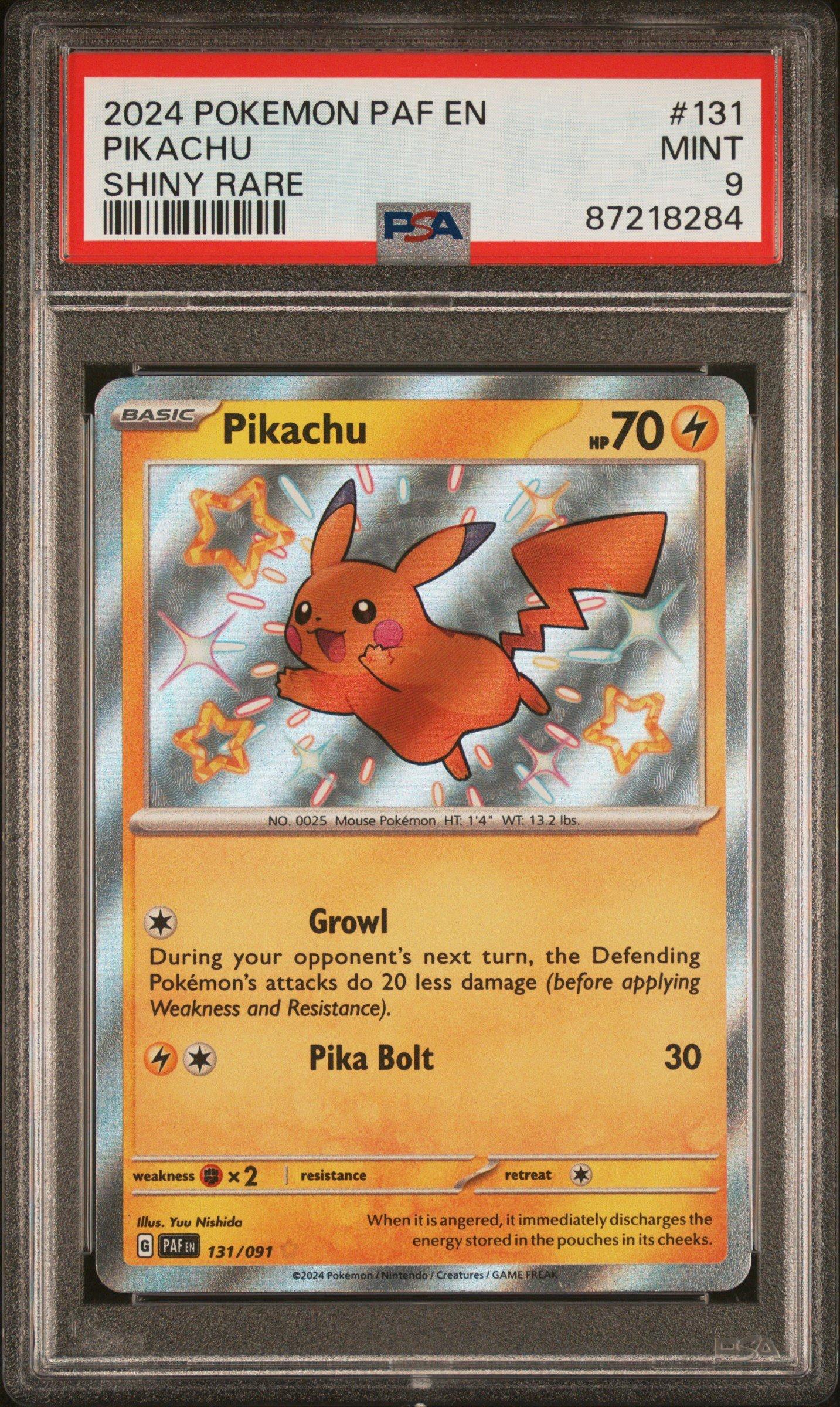 2024 Pokemon Paf En-paldean Fates 131 Pikachu Shiny Rare PSA