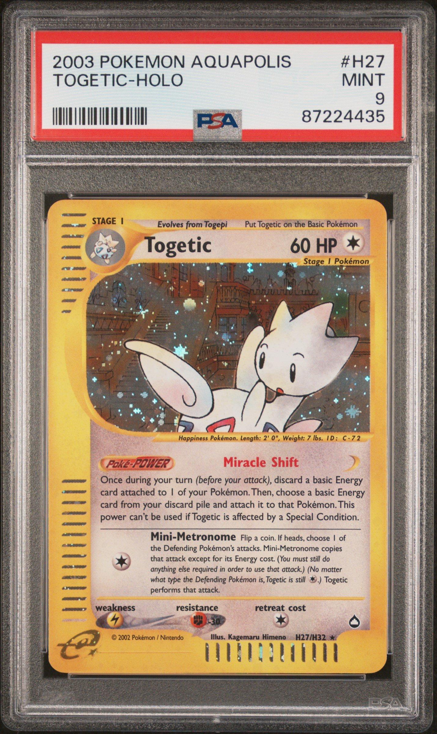 TOGE  2003 Pokemon Aquapolis H27 Togetic-holo PSA 9 Graded Card | GameStop