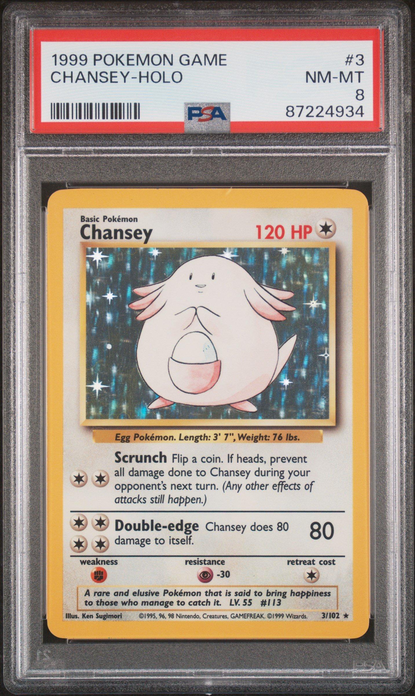 1999 Pokemon Game 3 Chansey-holo PSA 8 Graded Card | GameStop