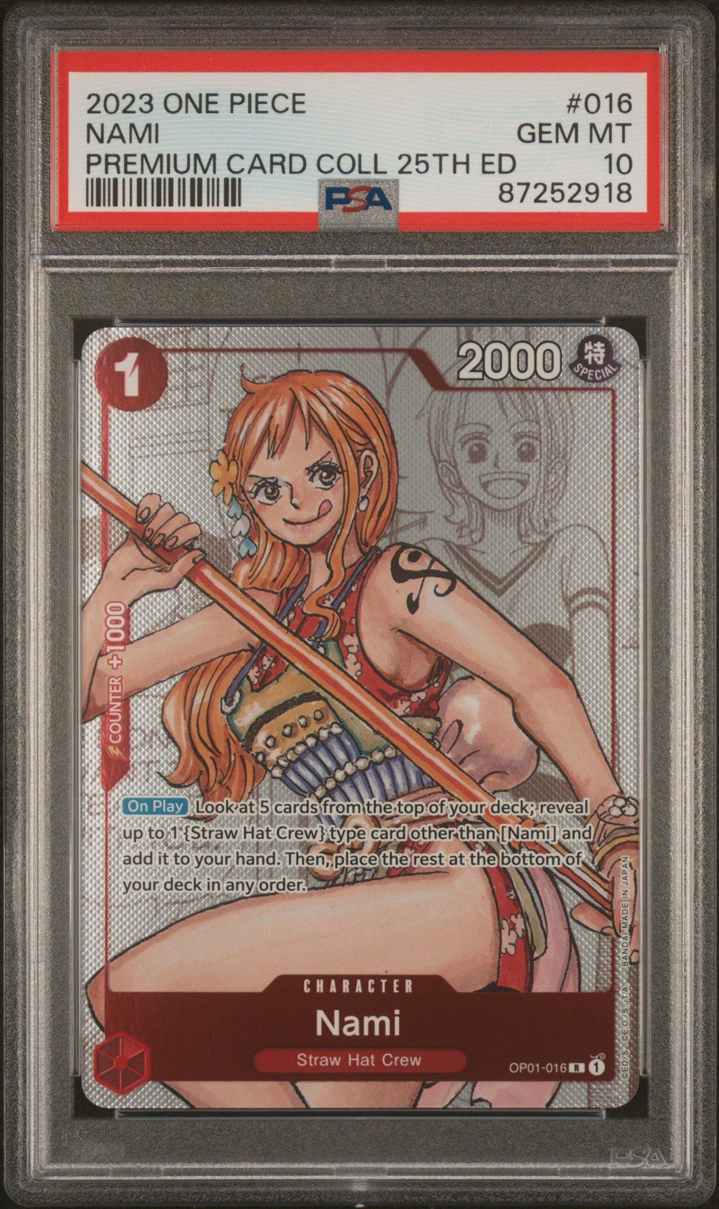 2023 One Piece Premium Card Collection 25th Edition 016 Nami PSA