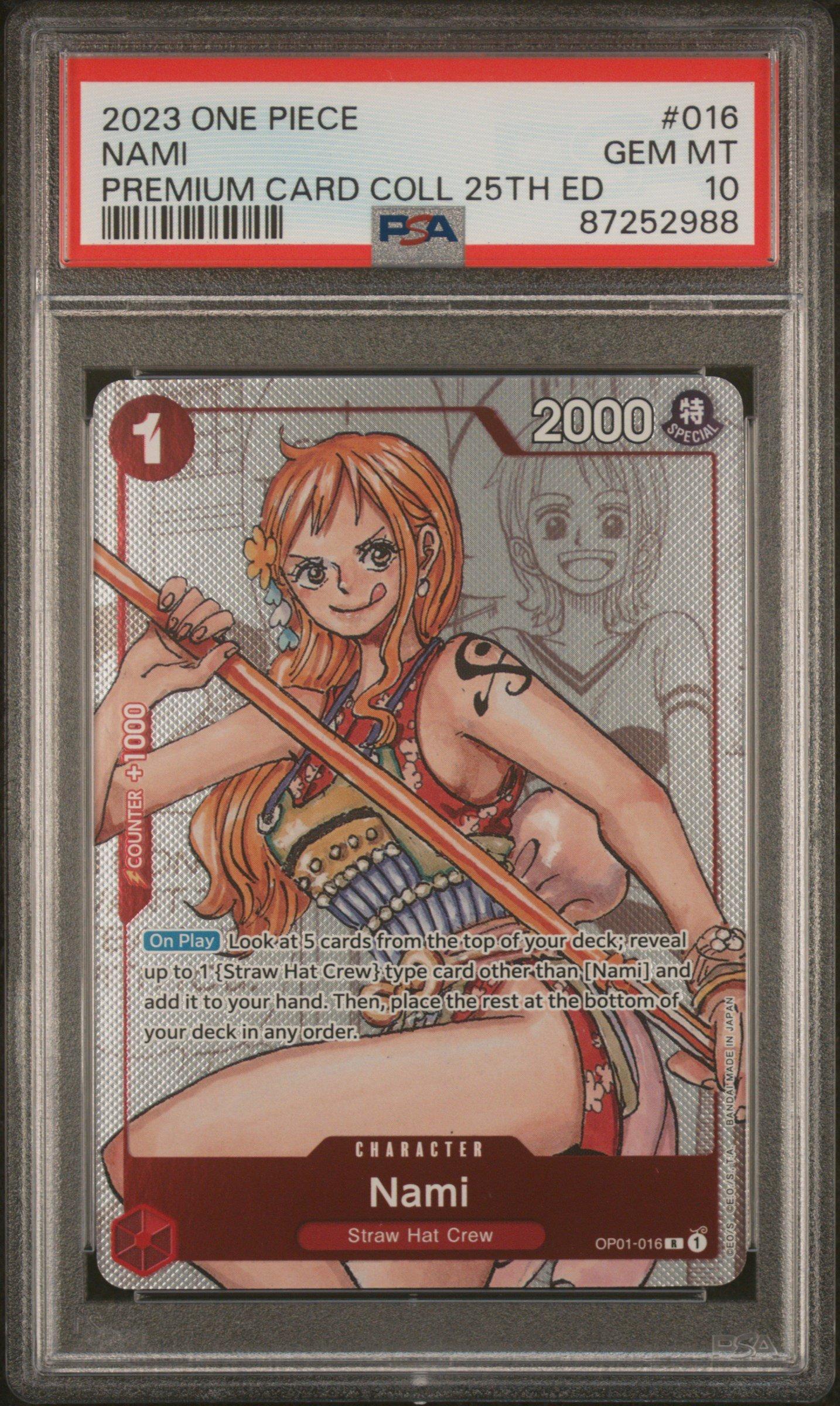 2023 One Piece Premium Card Collection 25th Edition 016 Nami PSA