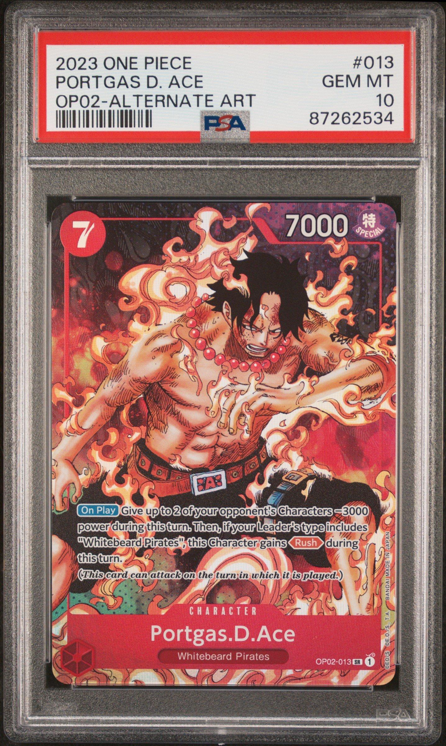 【PSA10】PORTGAS D. ACE SP ALTERNATE ART PSA 10 Portgas D. Ace OP02-013 SR SP Alt Art Two Legends OP-08 ONE