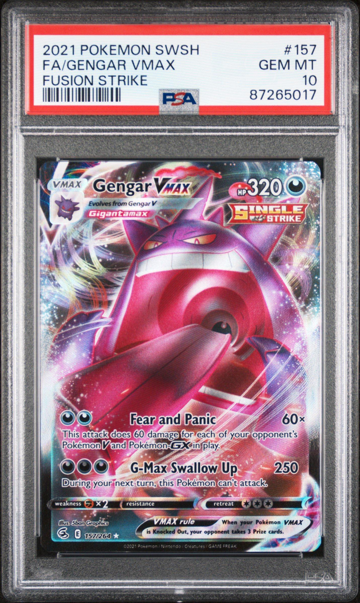 2021 Pokemon Sword & Shield Fusion Strike 157 Full Art/gengar Vmax