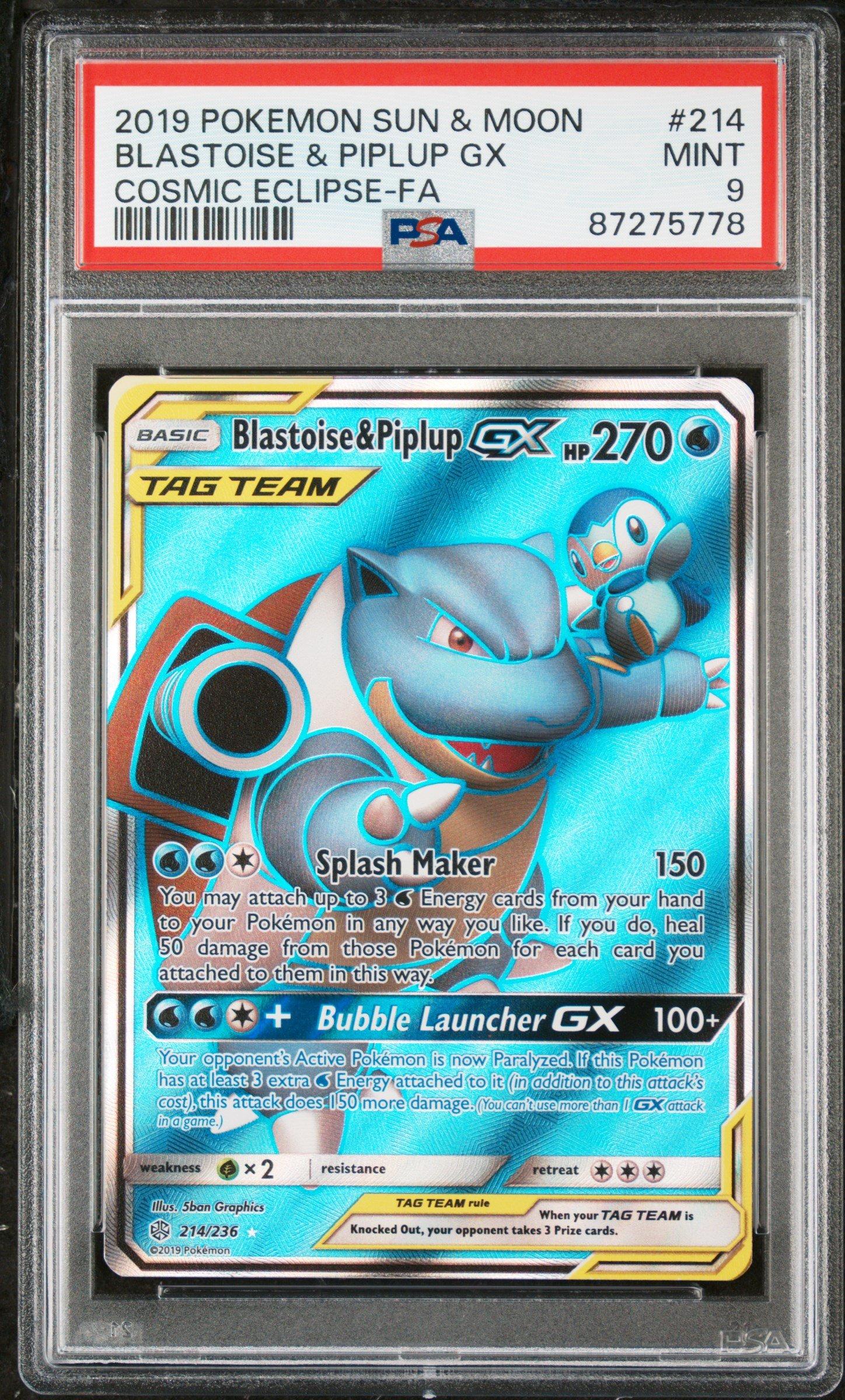 Pokemon outlet Blastoise & Piplup GX PSA 9