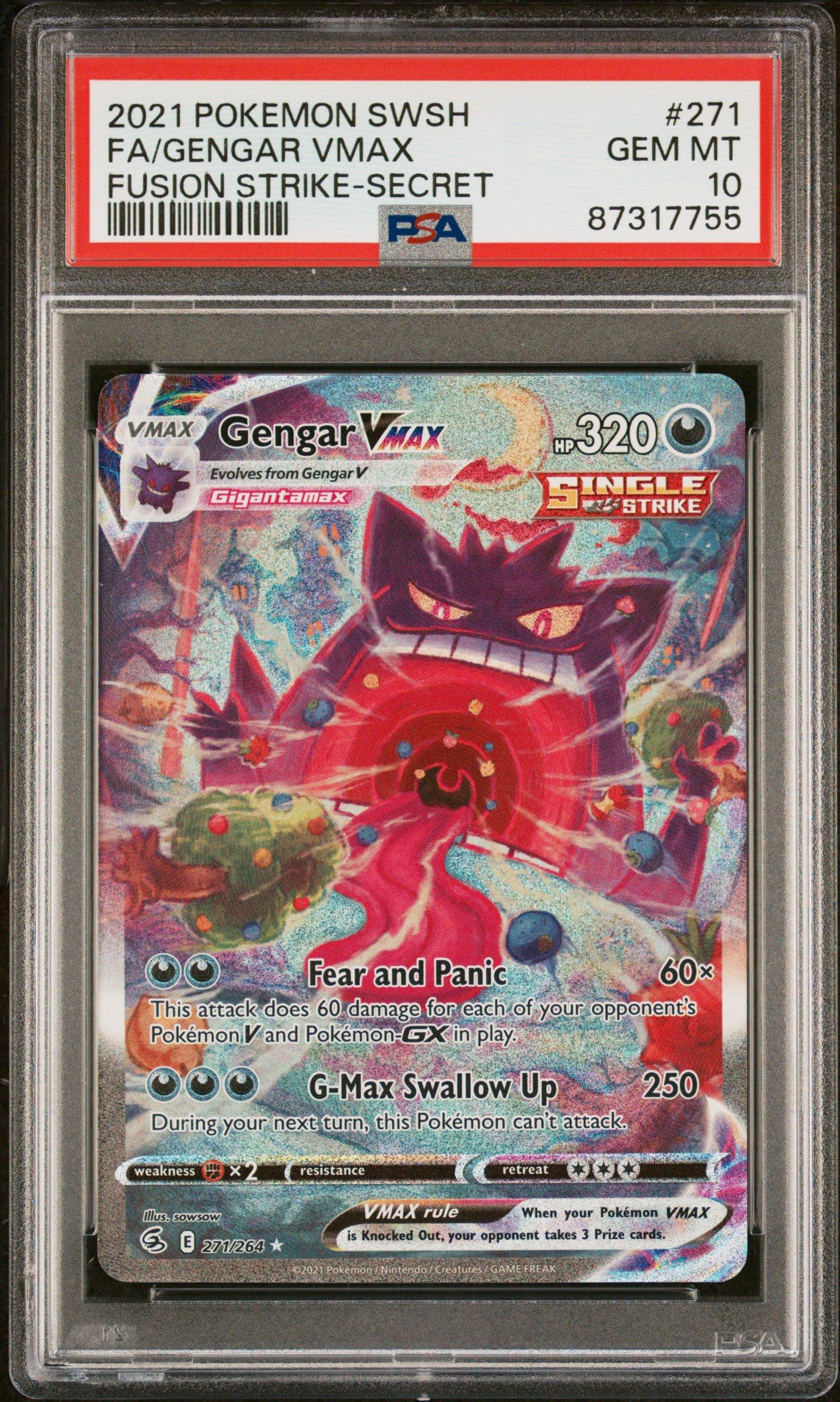 2021 Pokemon Sword & Shield Fusion Strike 271 Full Art/gengar Vmax