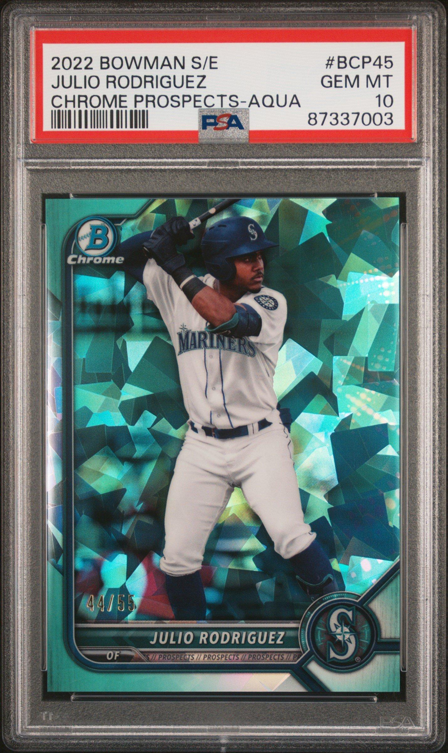 2022 Bowman Sapphire Edition Chrome Prospects Bcp45 Julio Rodriguez Aqua PSA 10
