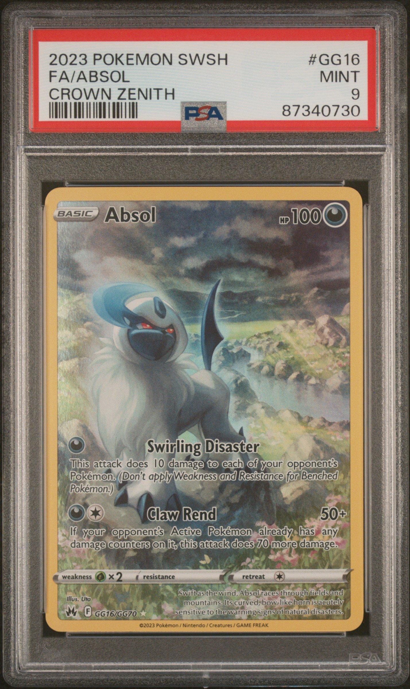 2023 Pokemon Sword And Shield Crown Zenith Gg16 Full Art/absol PSA