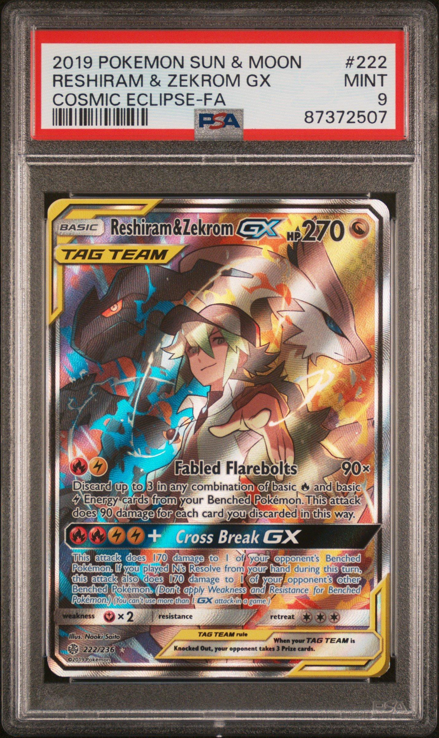 2019 Pokemon Sun & Moon Cosmic Eclipse 222 Full Art/reshiram