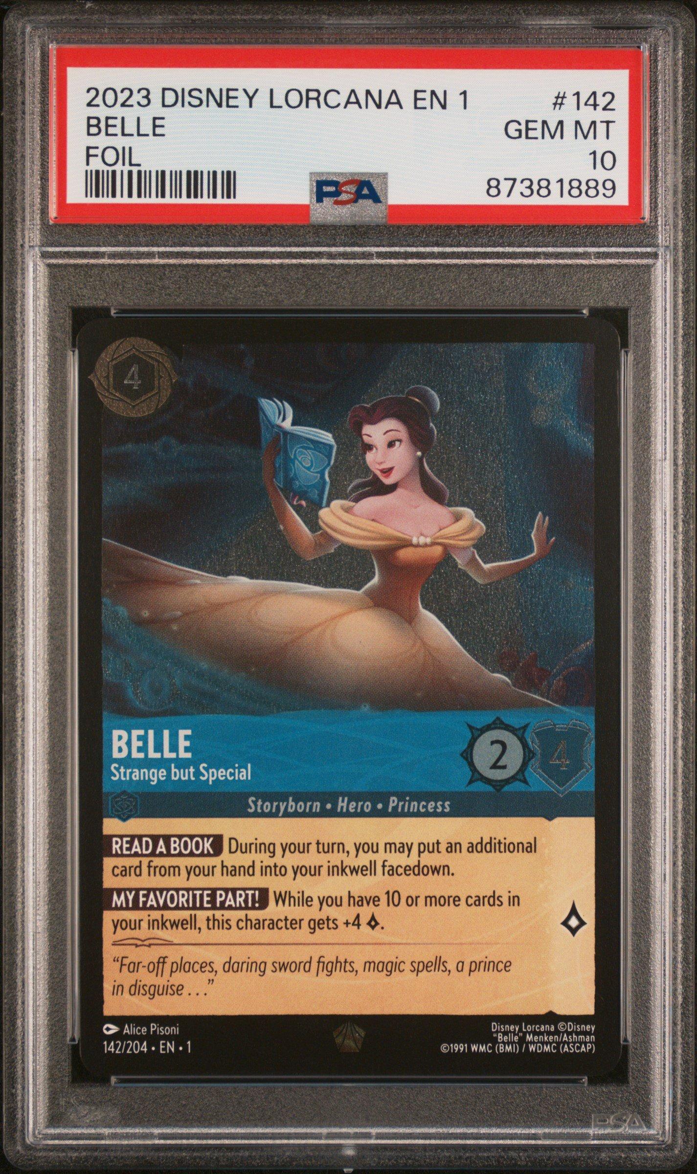2023 Disney Lorcana En 1-the First Chapter 142 Belle - Strange But Special Foil PSA 10