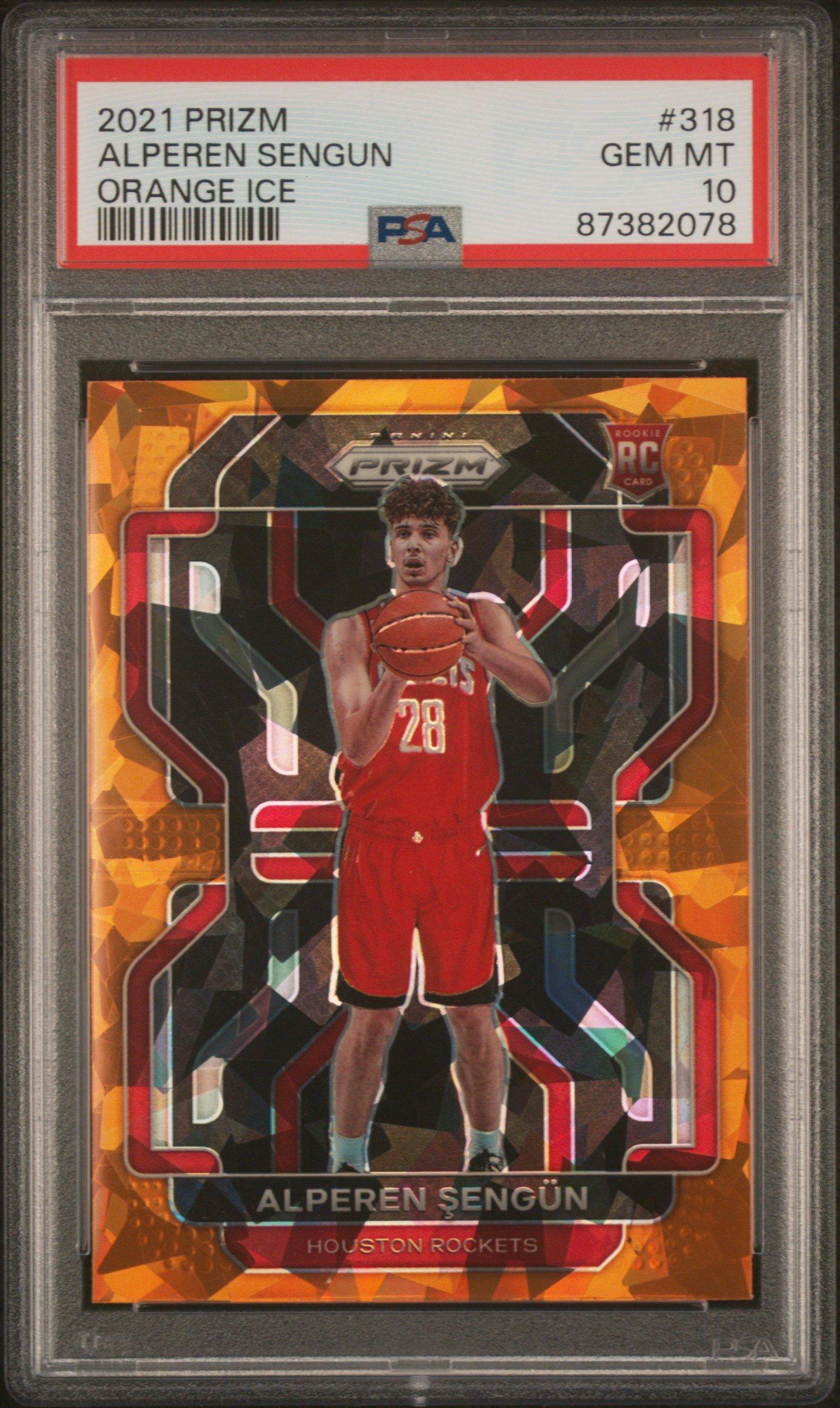 2021 Panini Prizm 318 Alperen Sengun Orange Ice PSA 10