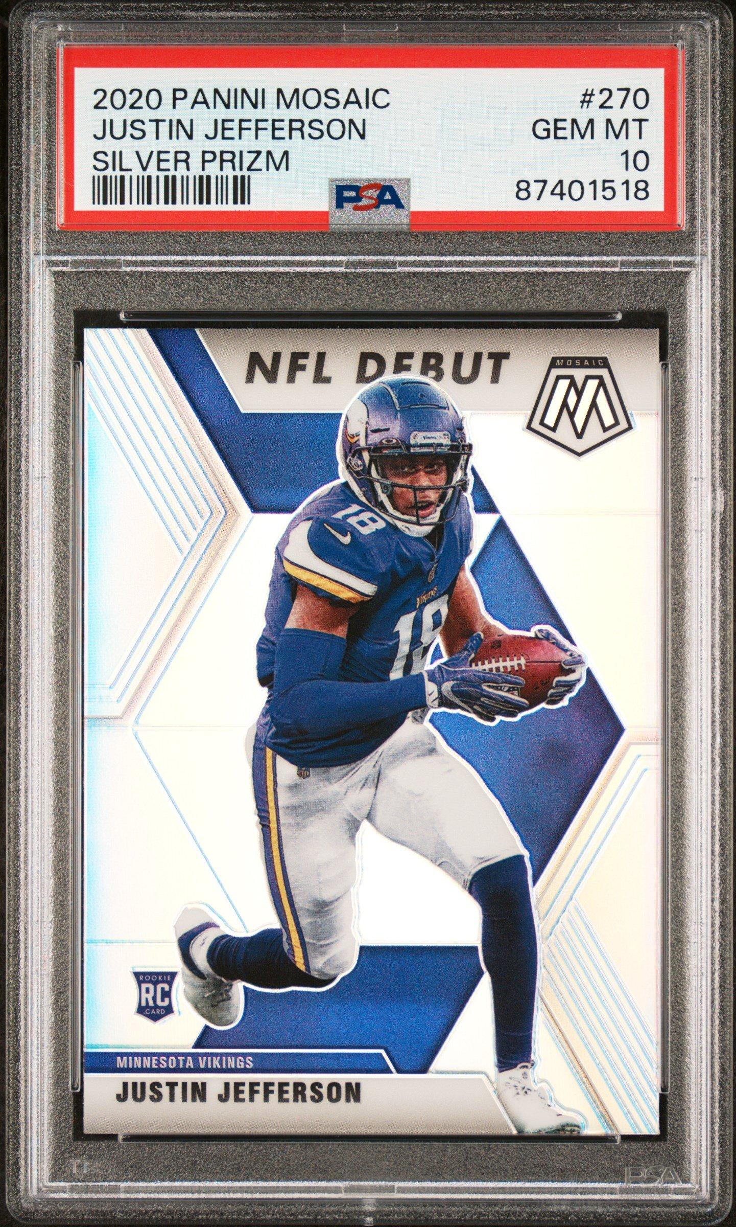 2020 Panini Mosaic 270 Justin Jefferson Silver Prizm PSA 10