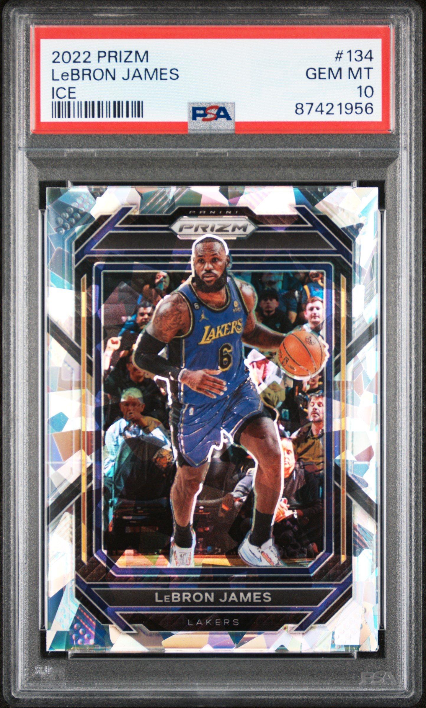 2022 Panini Prizm 134 Lebron James Ice PSA 10