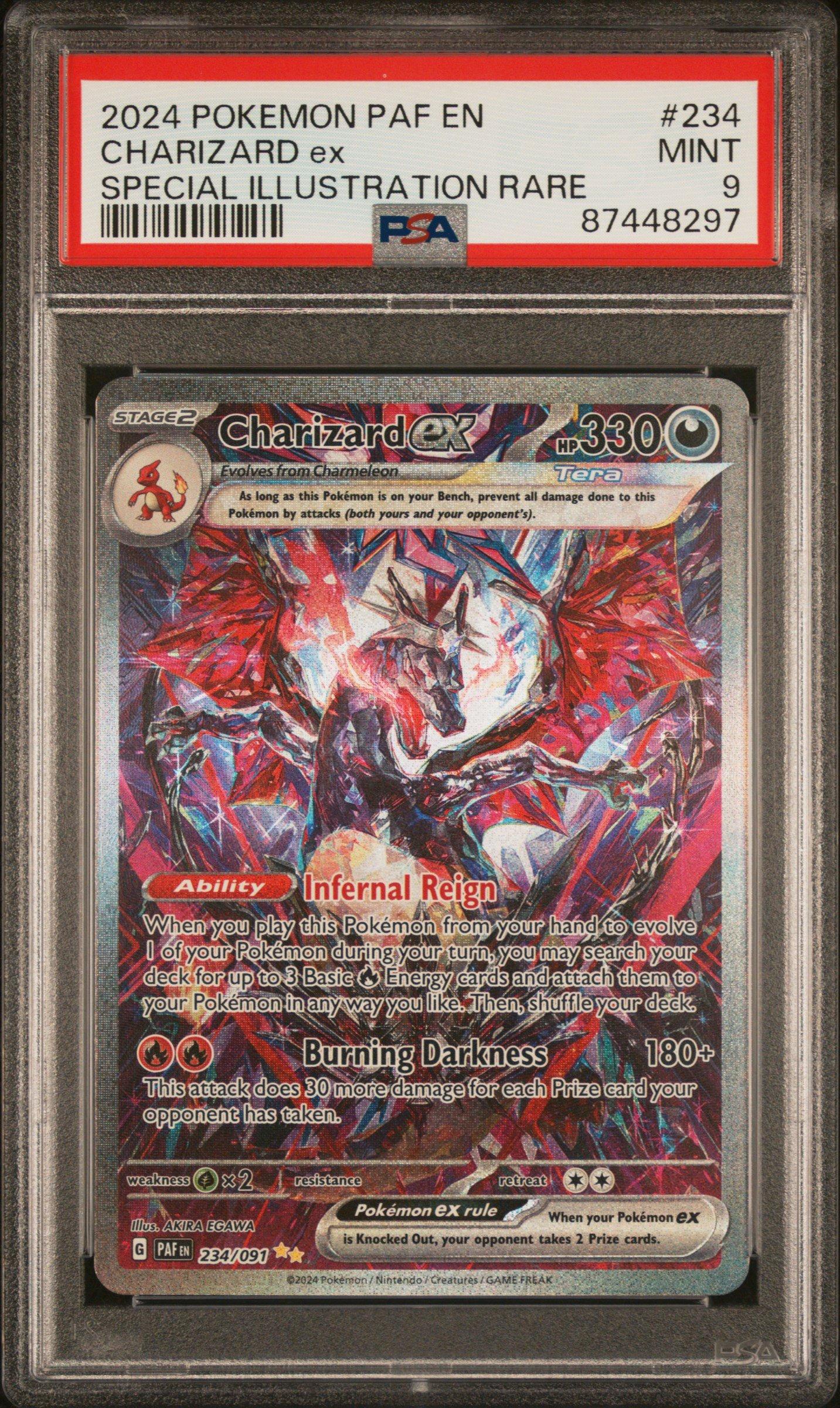 2024 Pokemon Paf En-paldean Fates 234 Charizard Ex PSA 9 Graded
