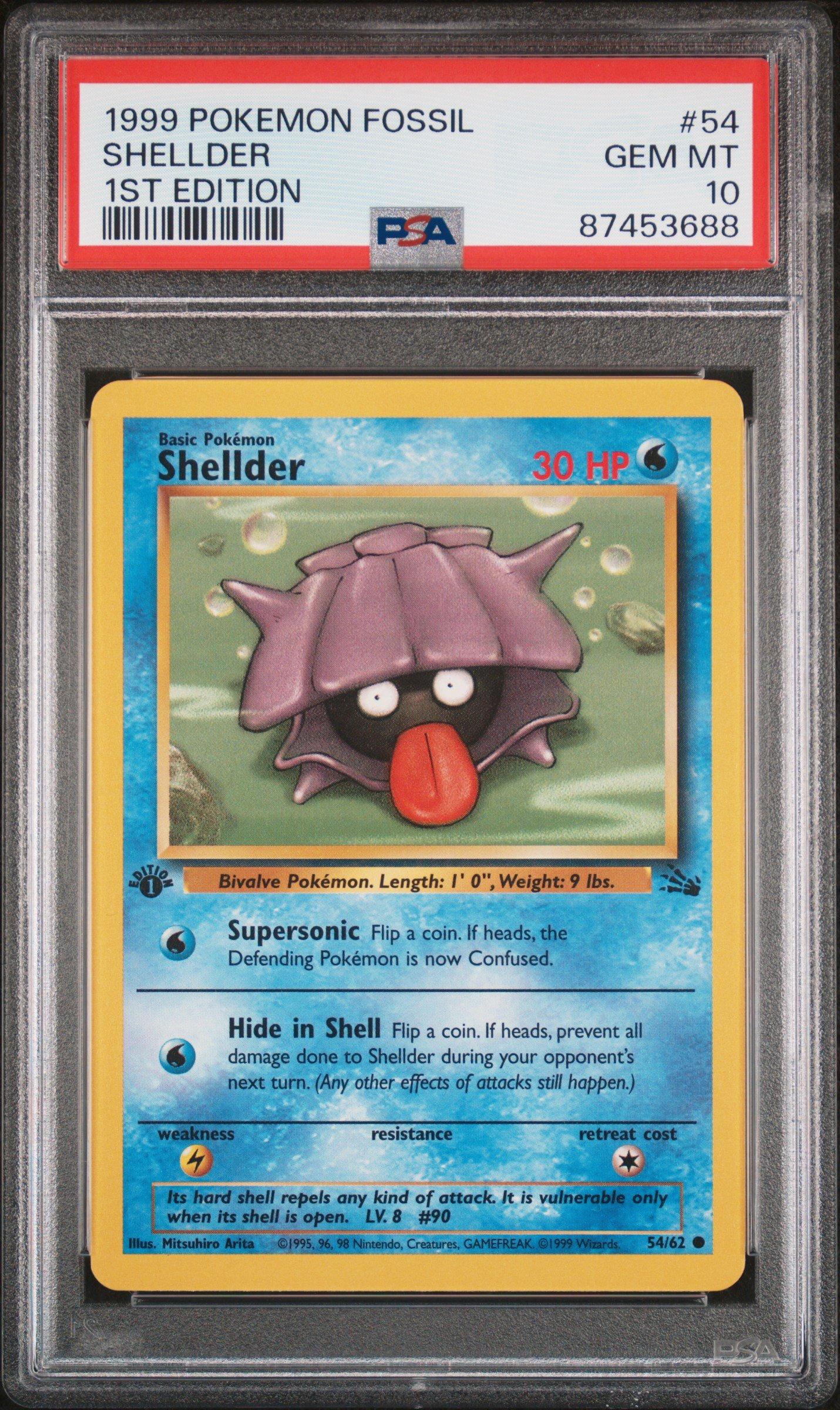 PSA9 シェルダー Fossil 1st Edition ポケモンカードゲーム 1999 Pokemon Fossil 54 Shellder 1st Edition PSA 10 Graded Card