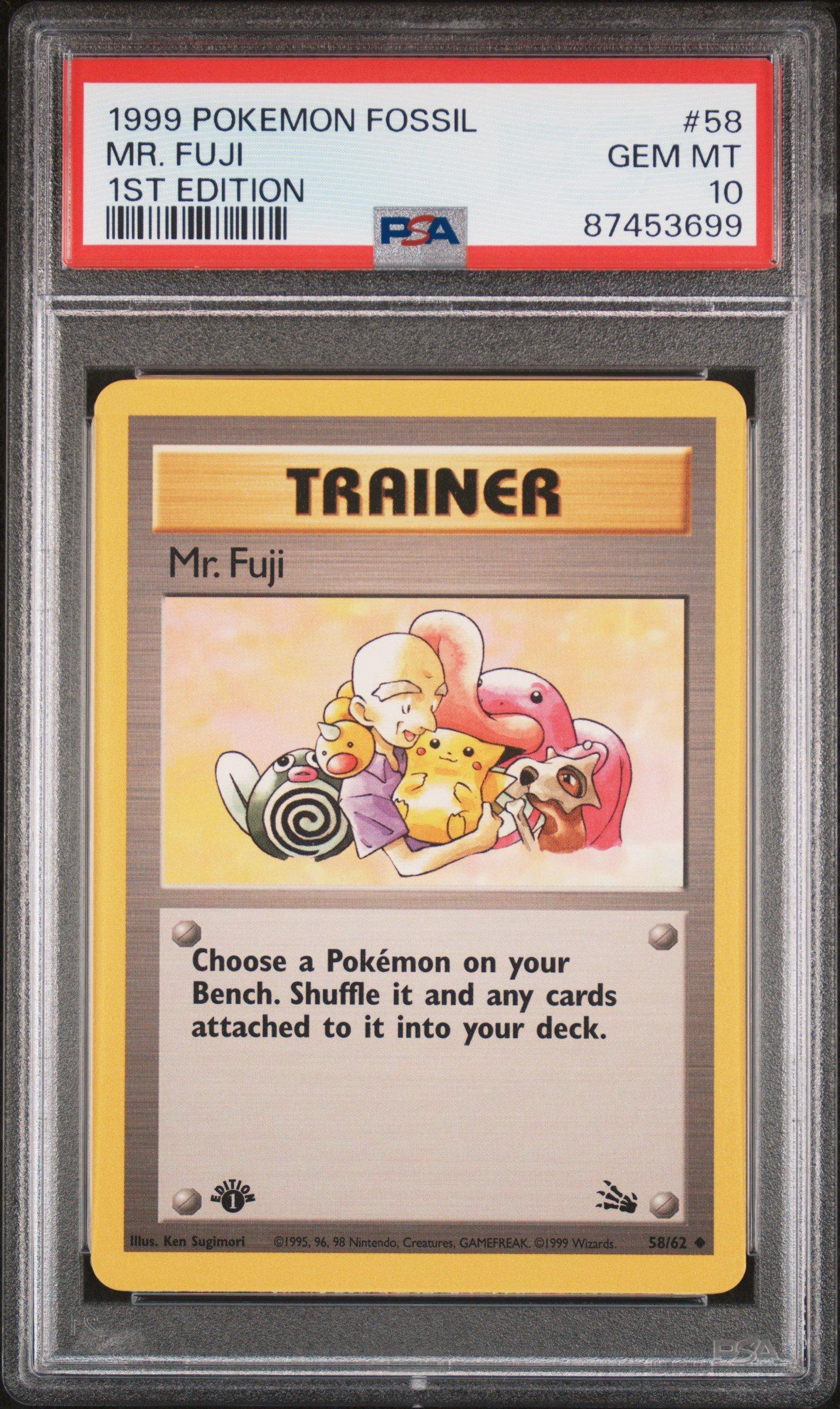1999 Pokemon Fossil 58 Mr. Fuji 1st Edition PSA 10 Graded Card