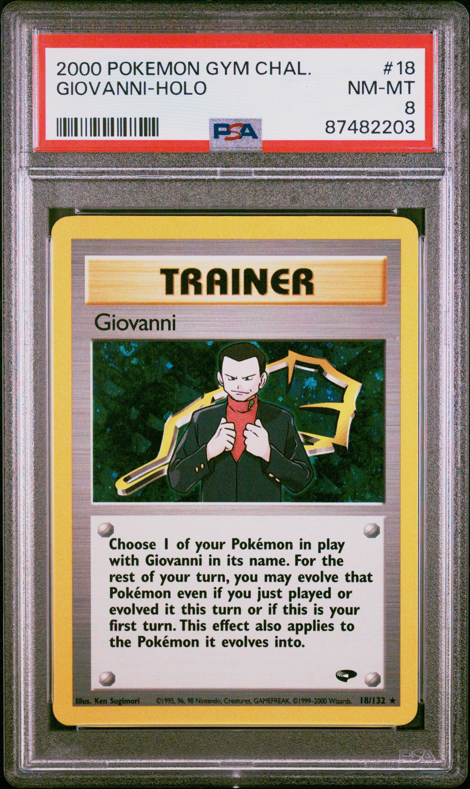 2000 Pokemon Gym Challenge 18 Giovanni-holo PSA 8 Graded Card