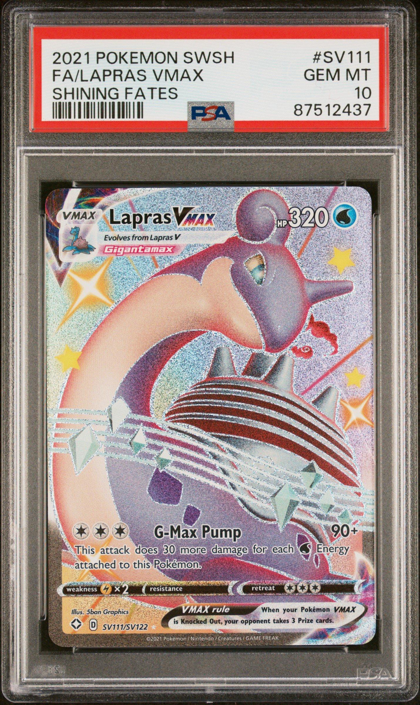 2021 Pokemon Sword & Shield Shining Fates Sv111 Full Art/lapras