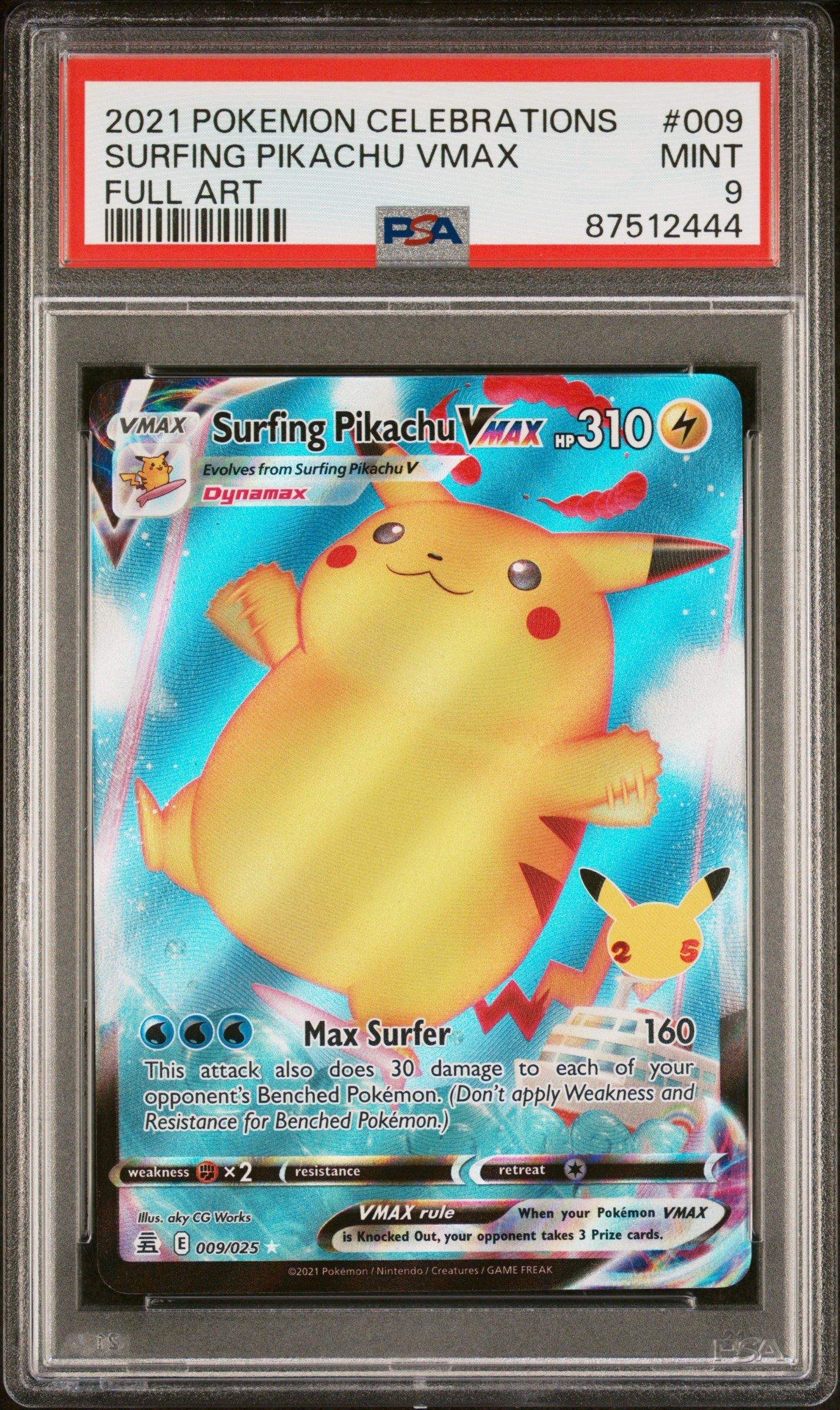 2021 Pokemon Celebrations 009 Full Art/surfing Pikachu Vmax PSA 9