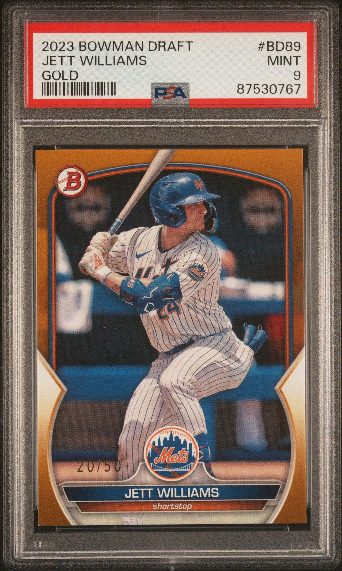 2023 Bowman Draft Bd89 Jett Williams Gold PSA 9 Graded Card | GameStop