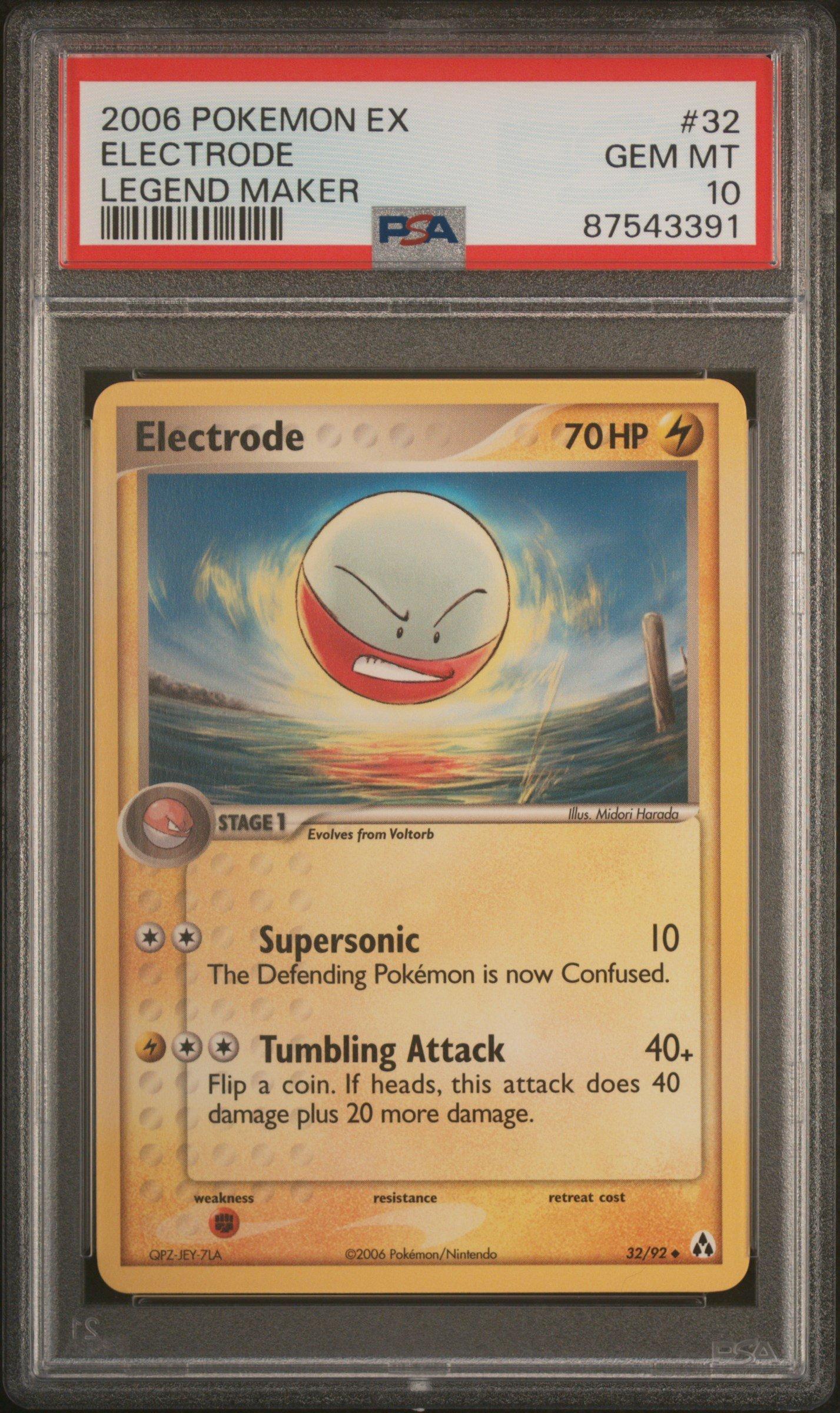 2006 Pokemon Ex Legend Maker 32 Electrode PSA 10 Graded Card