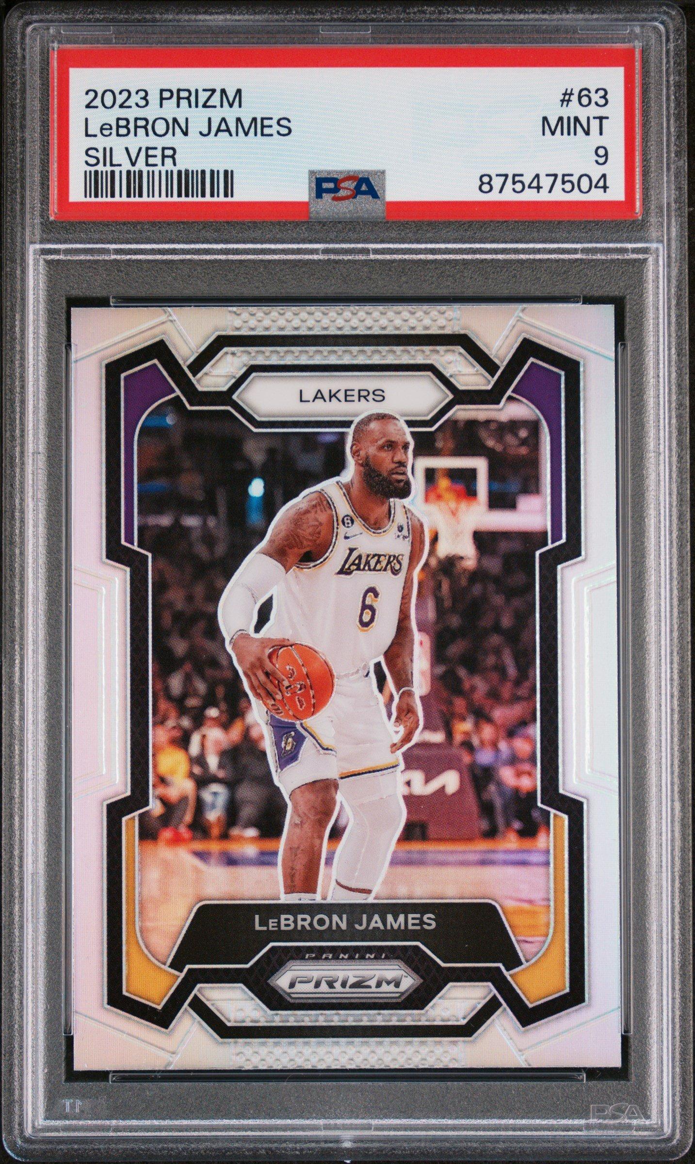 2023 Panini Prizm 63 Lebron James Silver Prizm PSA 9