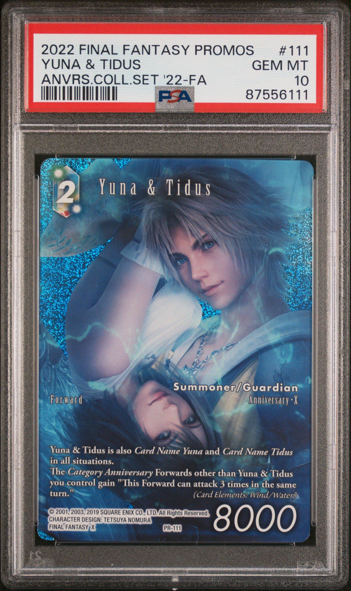2022 Final Fantasy Promos 111 Yuna & Tidus Anniversary Collection Set 2022-full Art PSA 10