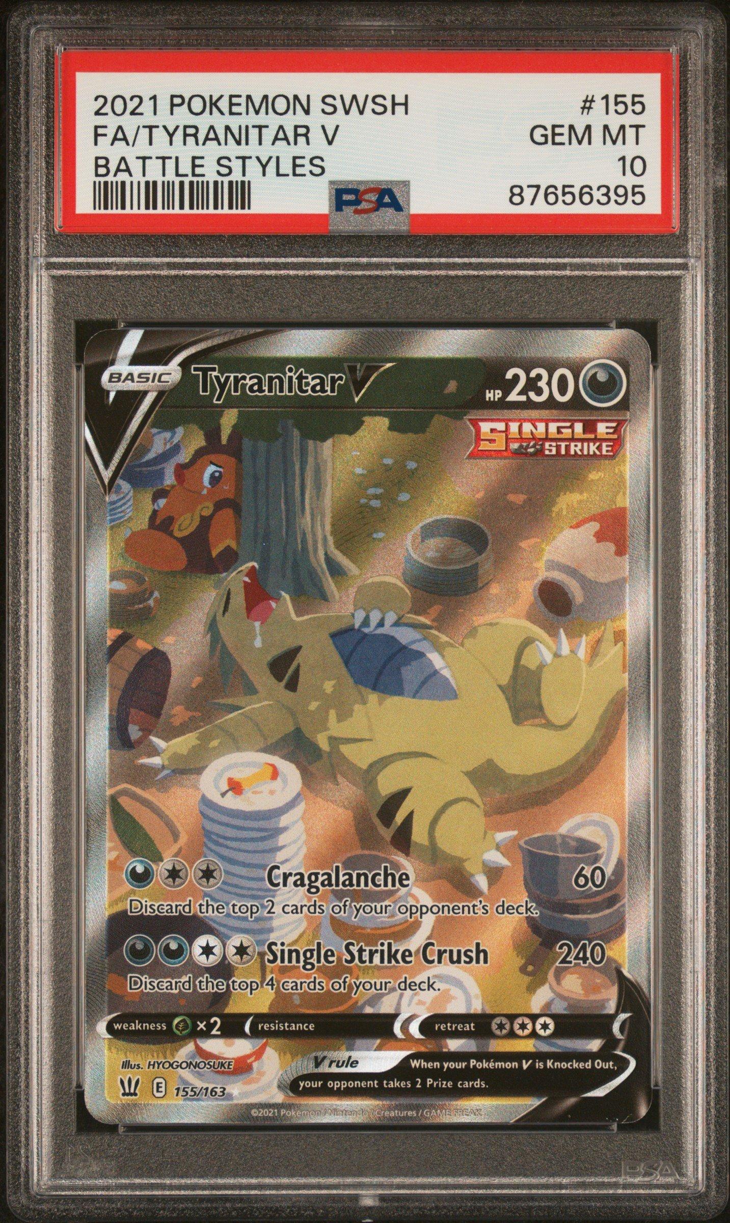 2021 Pokemon Sword & Shield Battle Styles 155 Full Art/tyranitar V PSA 10  Graded Card | GameStop