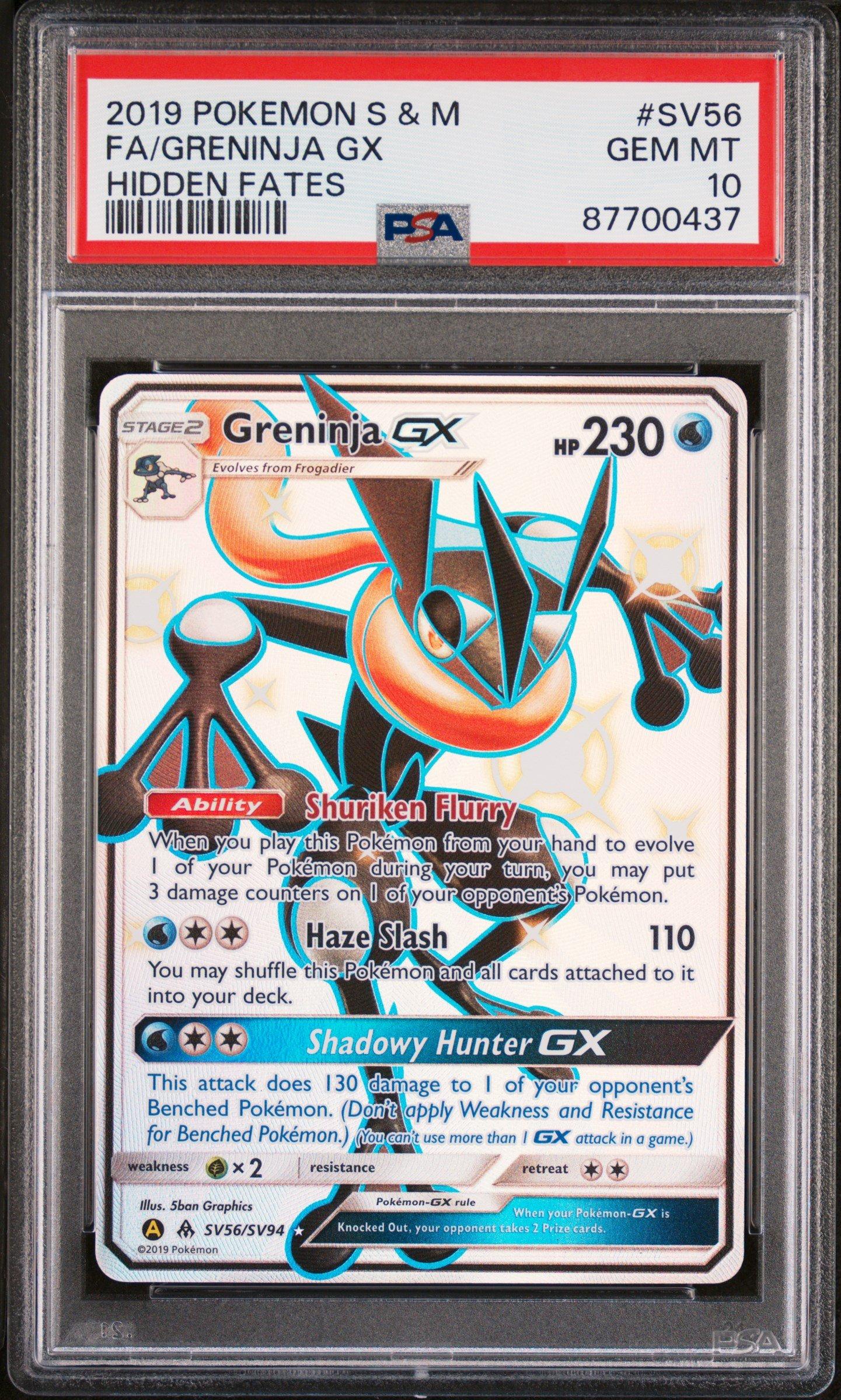 2019 Pokemon Sun & Moon Hidden Fates Sv56 Full Art/greninja Gx PSA 10 ...