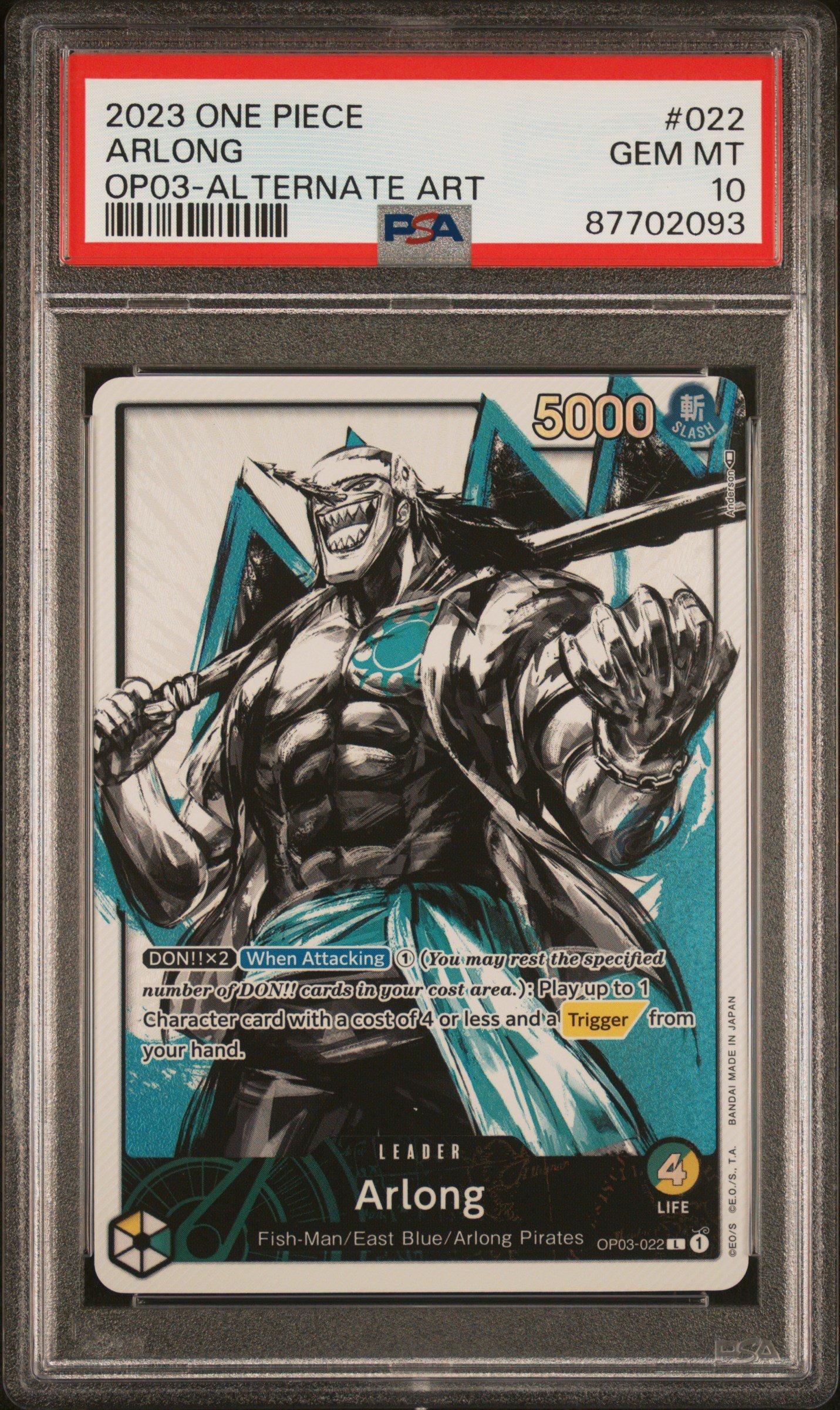 2023 One Piece Op03-pillars Of Strength 022 Arlong Alternate Art PSA 10