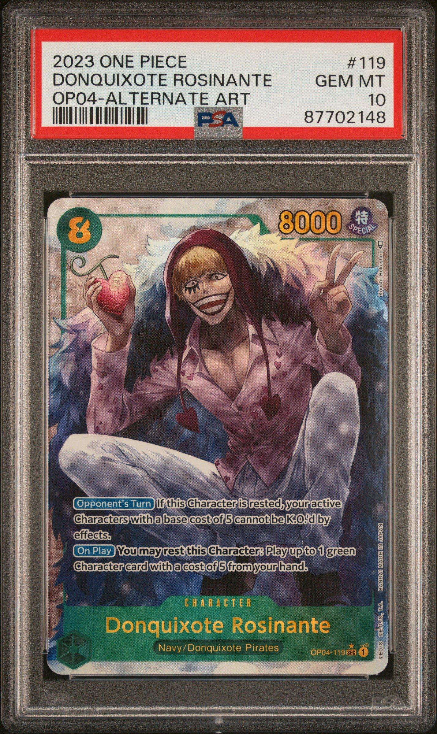 2023 One Piece Op04-kingdoms Of Intrigue 119 Donquixote Rosinante Alternate Art PSA 10