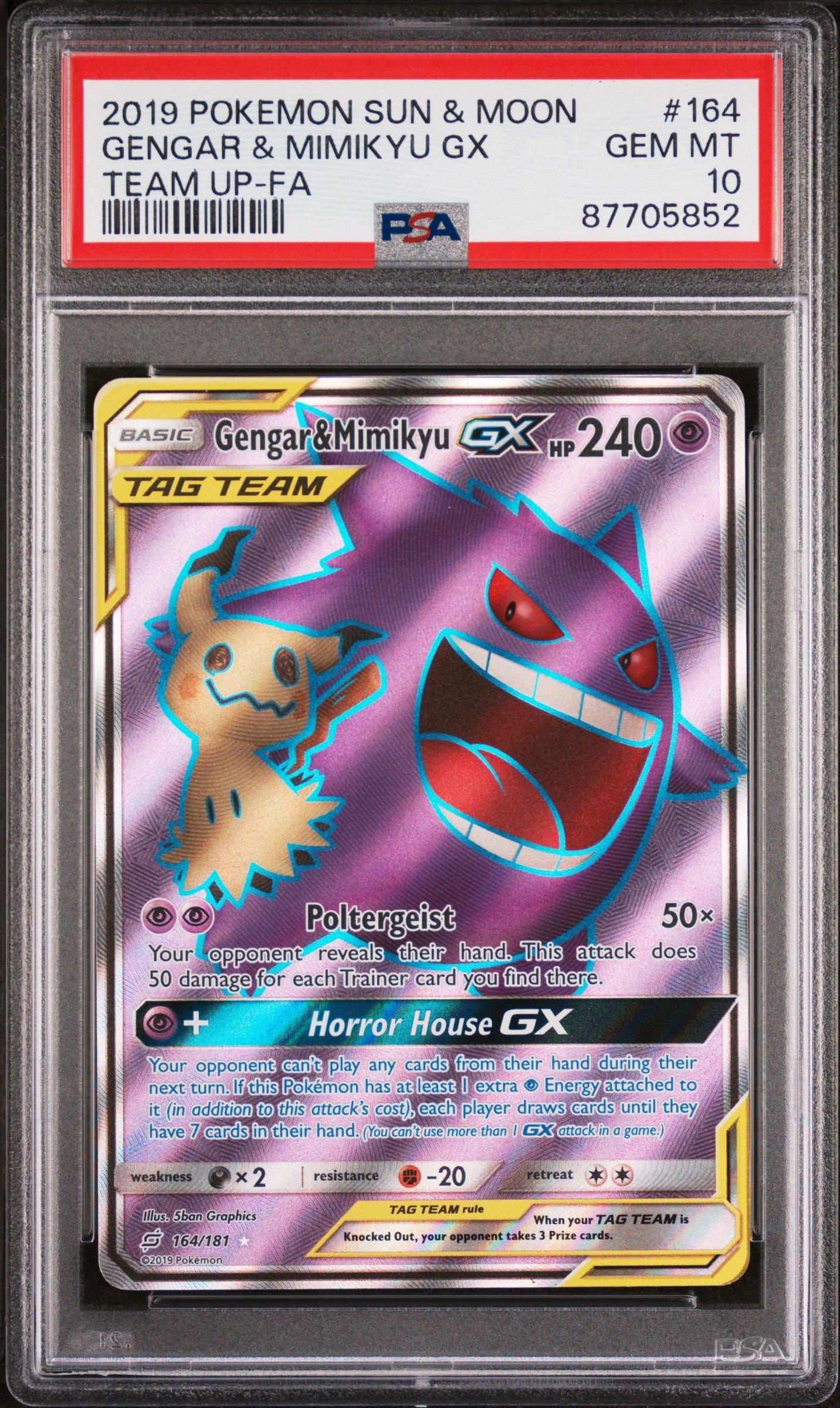 2019 Pokemon Sun & Moon Team Up 164 Full Art/gengar & Mimikyu Gx