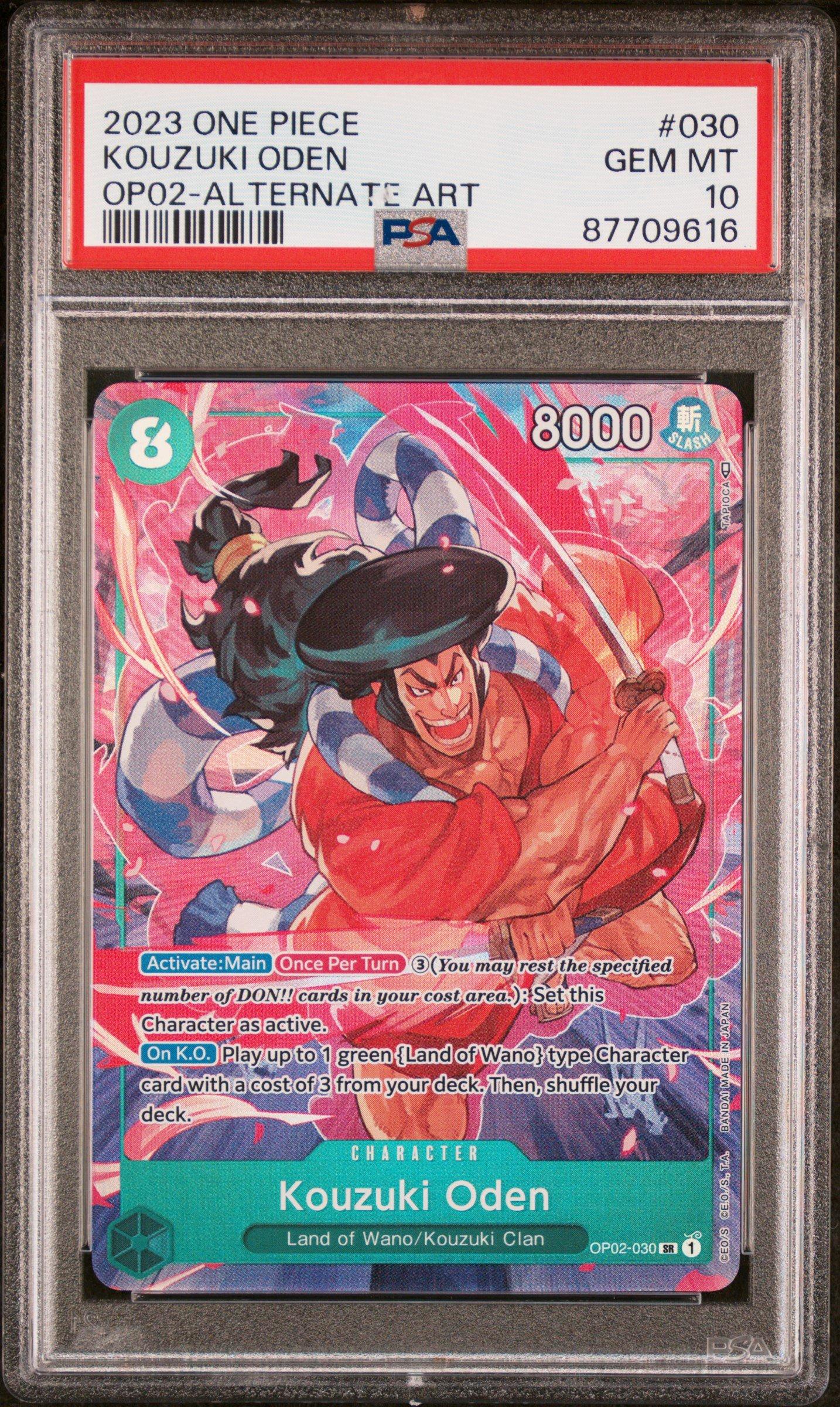 2023 One Piece Op02-paramount War 030 Kozuki Oden Alternate Art PSA 10