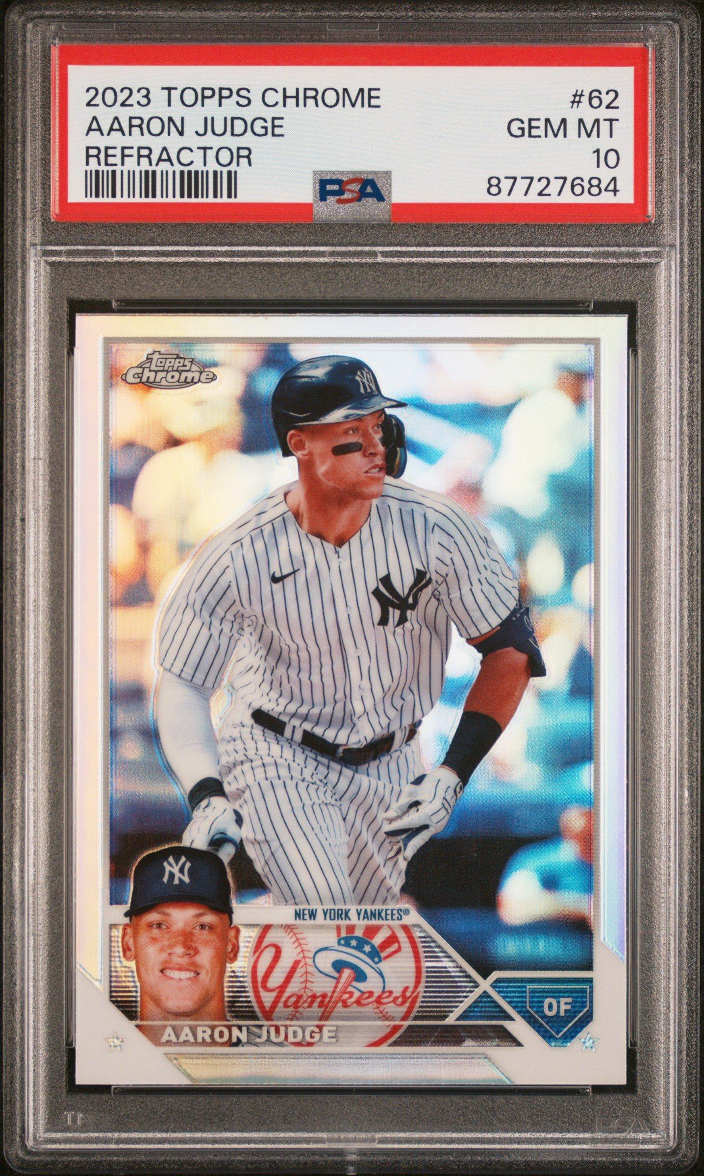 2023 Topps Chrome 62 Aaron Judge Refractor PSA 10 Graded Card