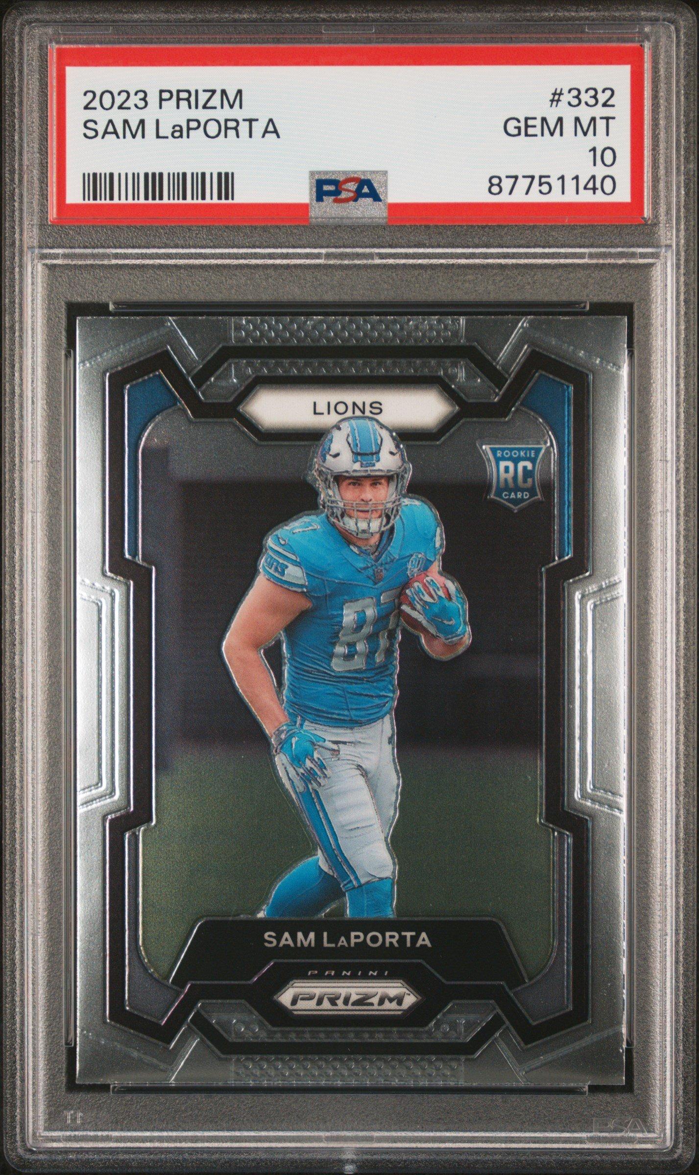 2023 Panini Prizm 332 Sam Laporta PSA 10