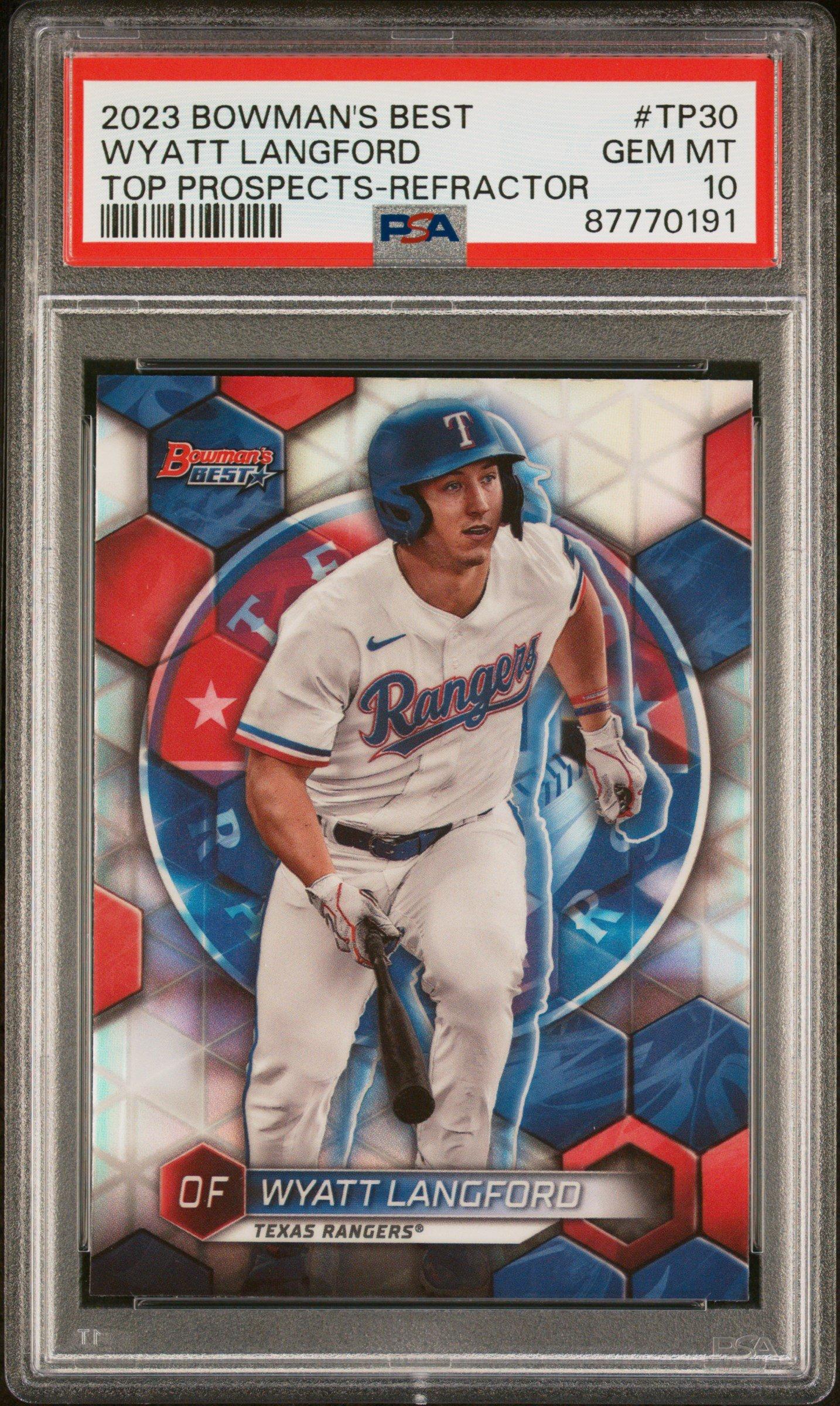 2023 Bowman's Best Top Prospects Tp30 Wyatt Langford Refractor PSA