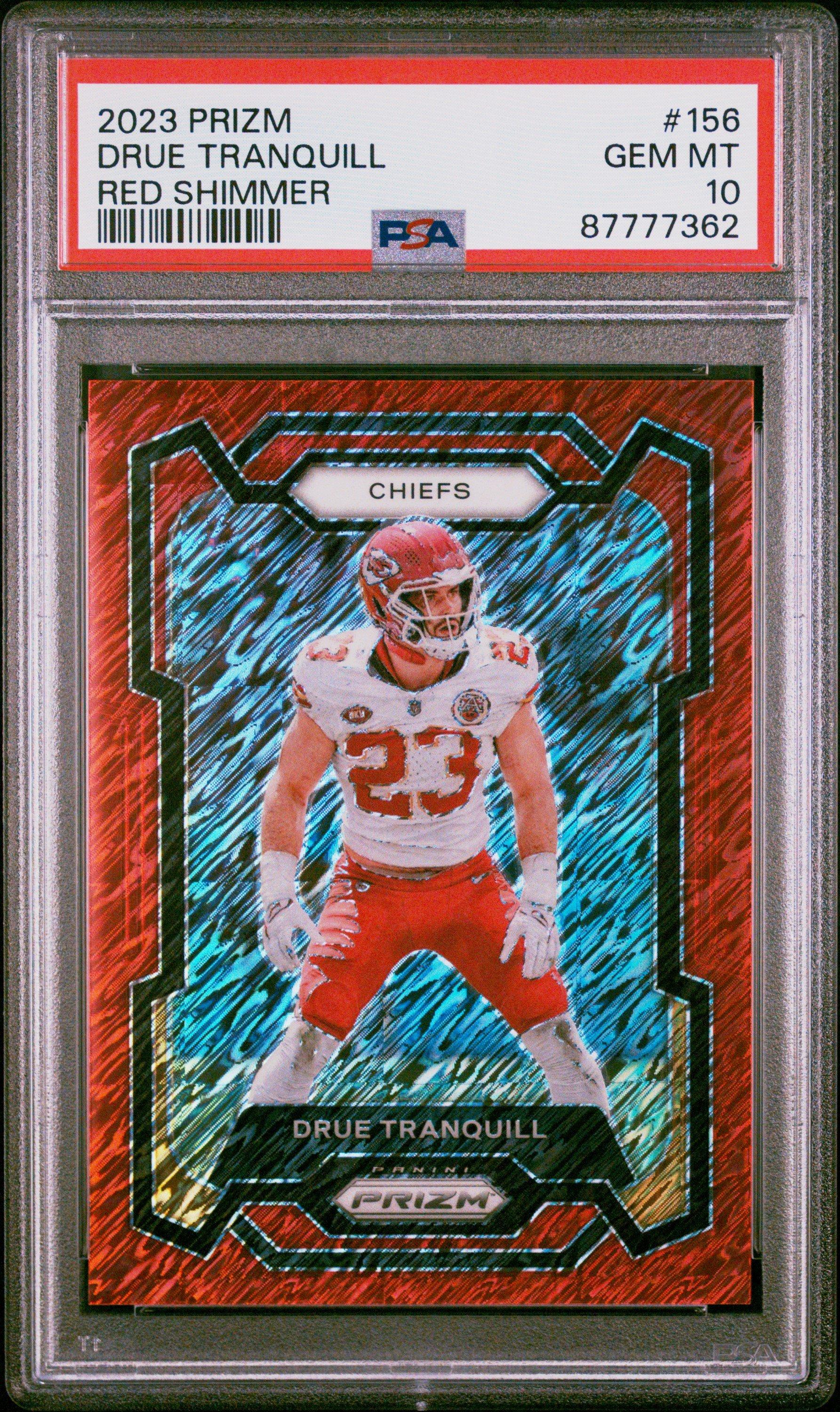 2023 Panini Prizm 156 Drue Tranquill Red Shimmer PSA 10 Graded