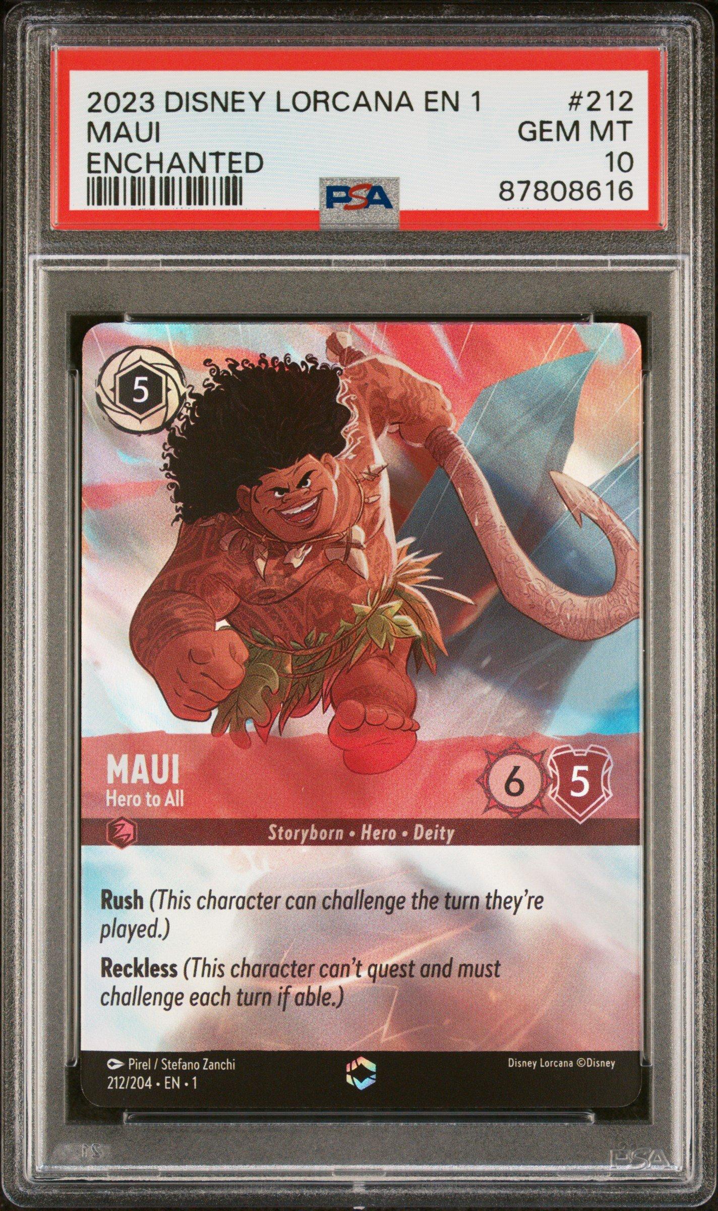 2023 Disney Lorcana En 1-the First Chapter 212 Maui - Hero To All Enchanted  PSA 10 Graded Card | GameStop