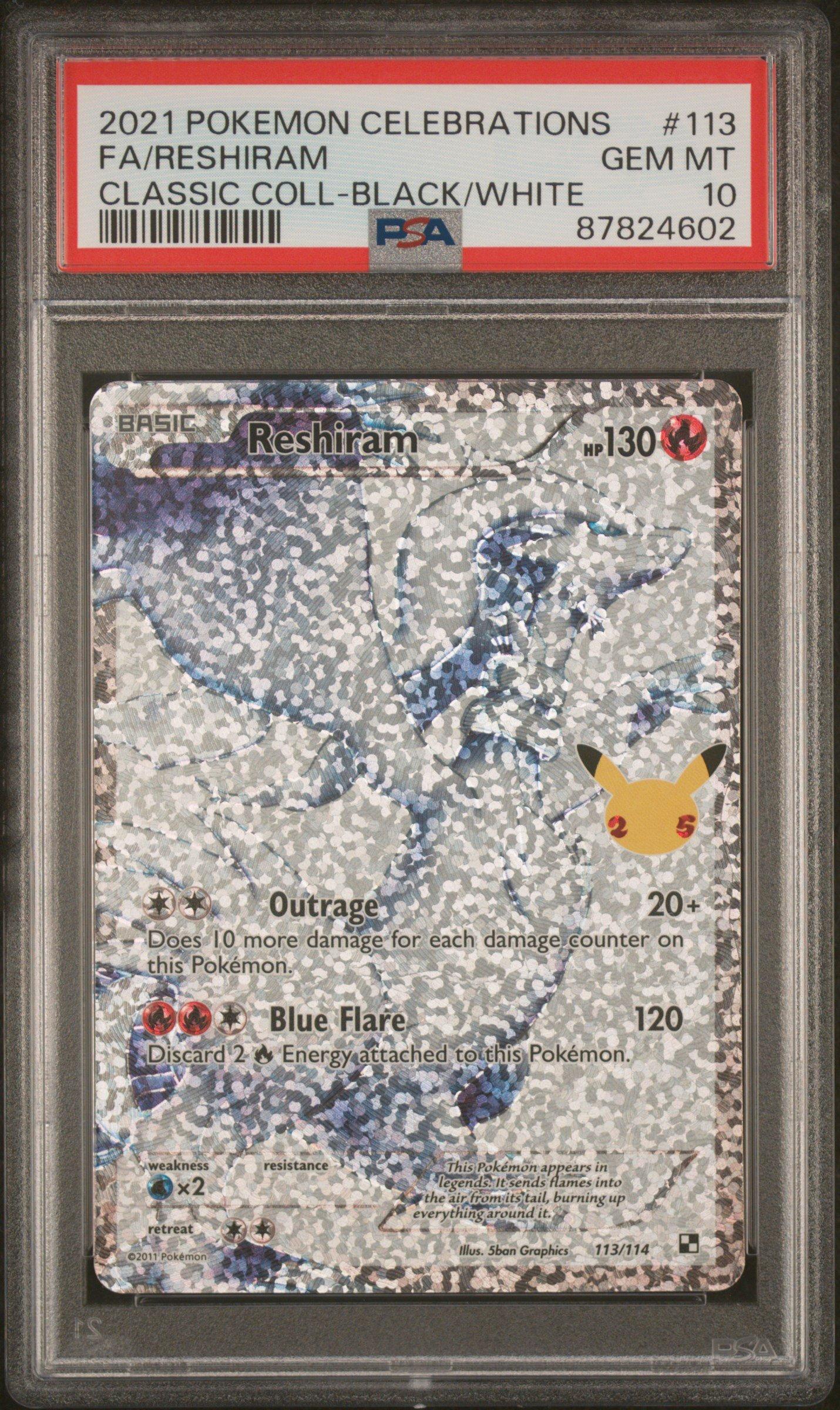 2021 Pokemon Celebrations Classic Collection 113 Full Art/reshiram