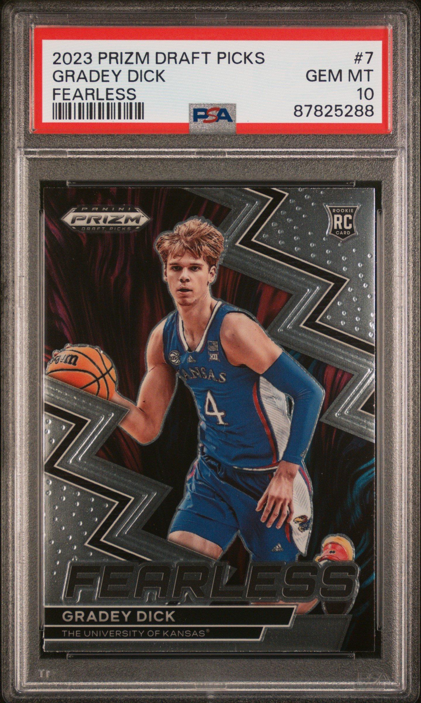 2023 Panini Prizm Draft Picks Fearless 7 Gradey Dick PSA 10