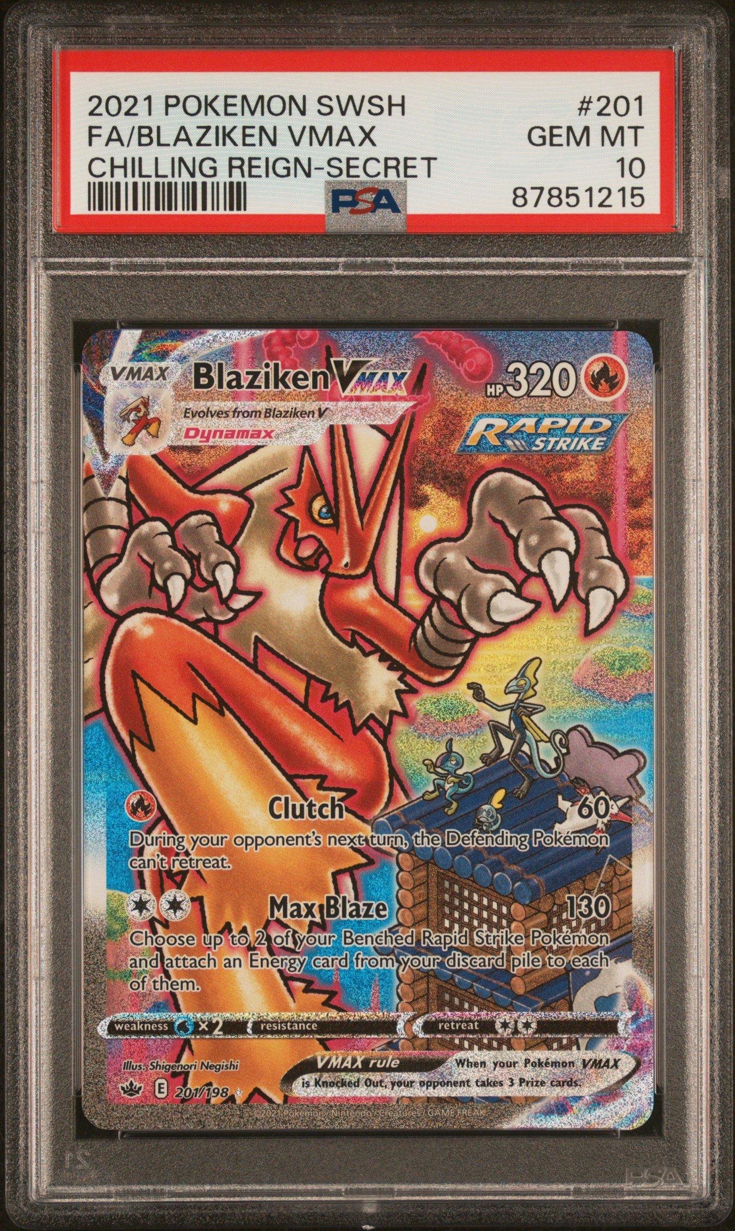 2021 Pokemon Sword & Shield Chilling Reign 201 Fa/blaziken Vmax
