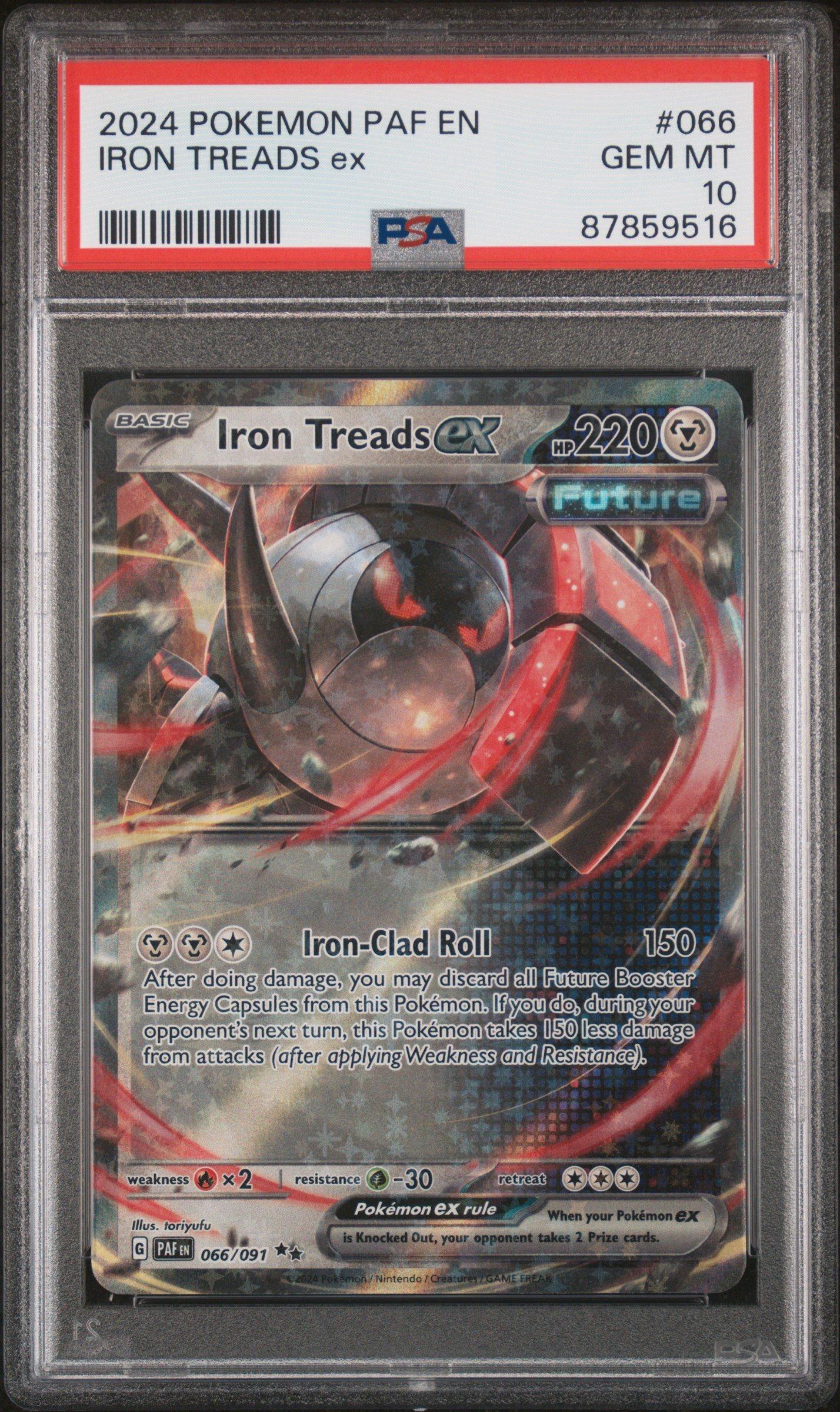 2024 Pokemon Paf En-paldean Fates 066 Iron Treads Ex PSA