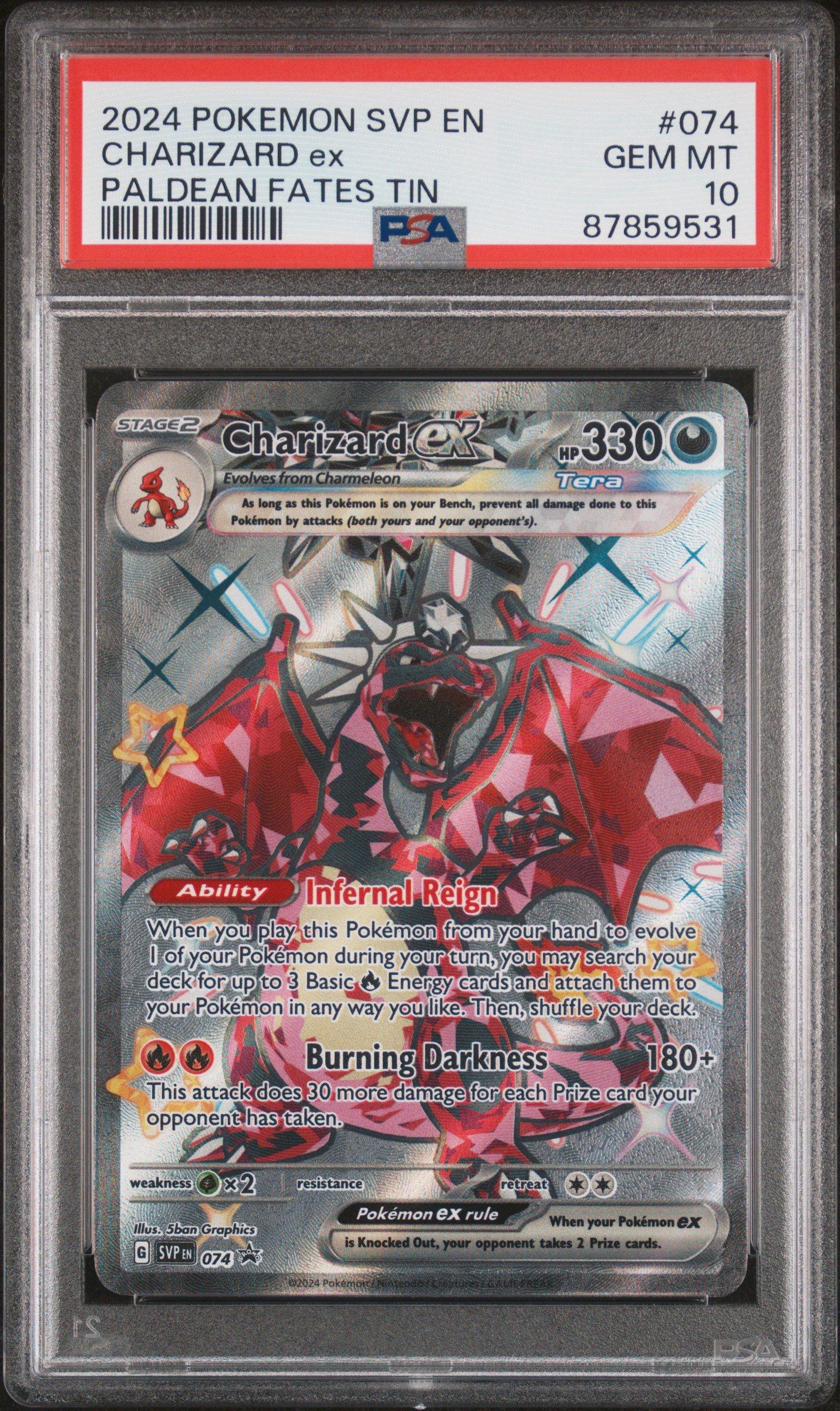 2024 Pokemon Svp En-sv Black Star Promo 074 Charizard Ex PSA 10