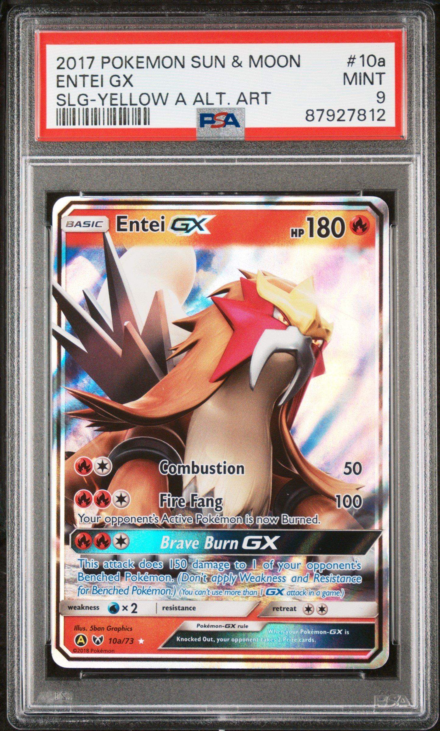 2017 Pokemon Sun & Moon Shining Legends 10a Entei Gx Yellow A