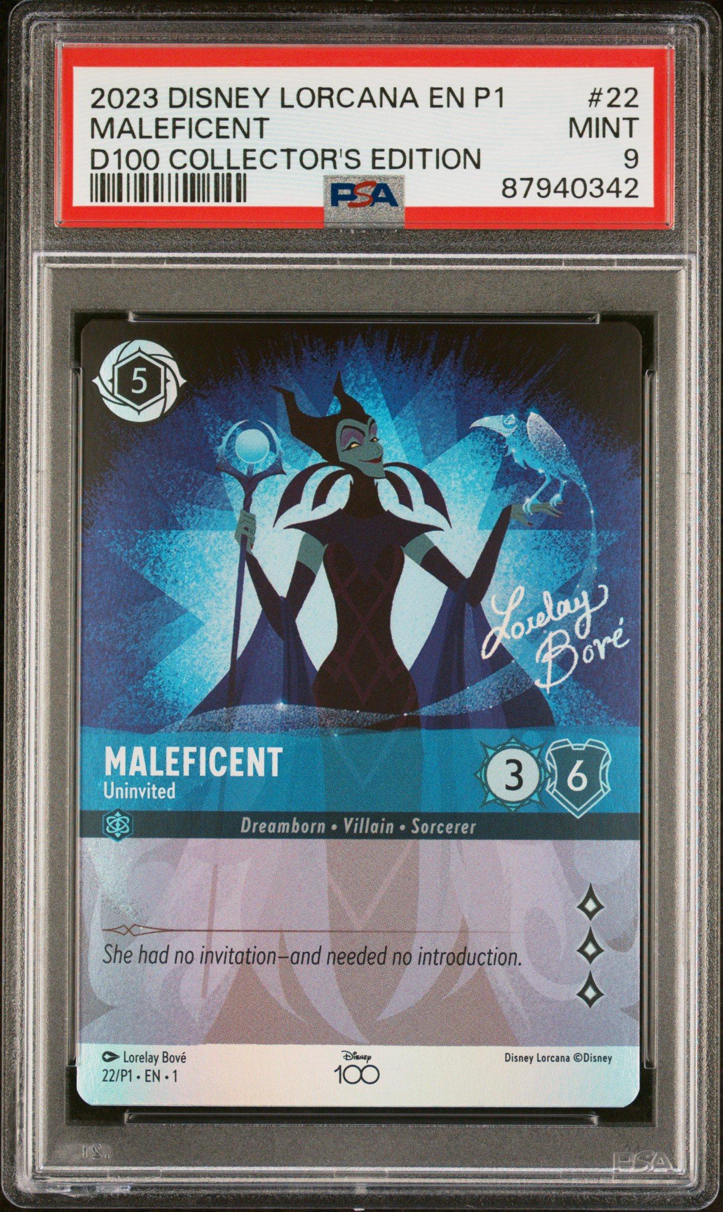 2023 Disney Lorcana En P1-promo 22 Maleficent - Uninvited Disney100  Collector's Edition Gift Set PSA 9 Graded Card | GameStop